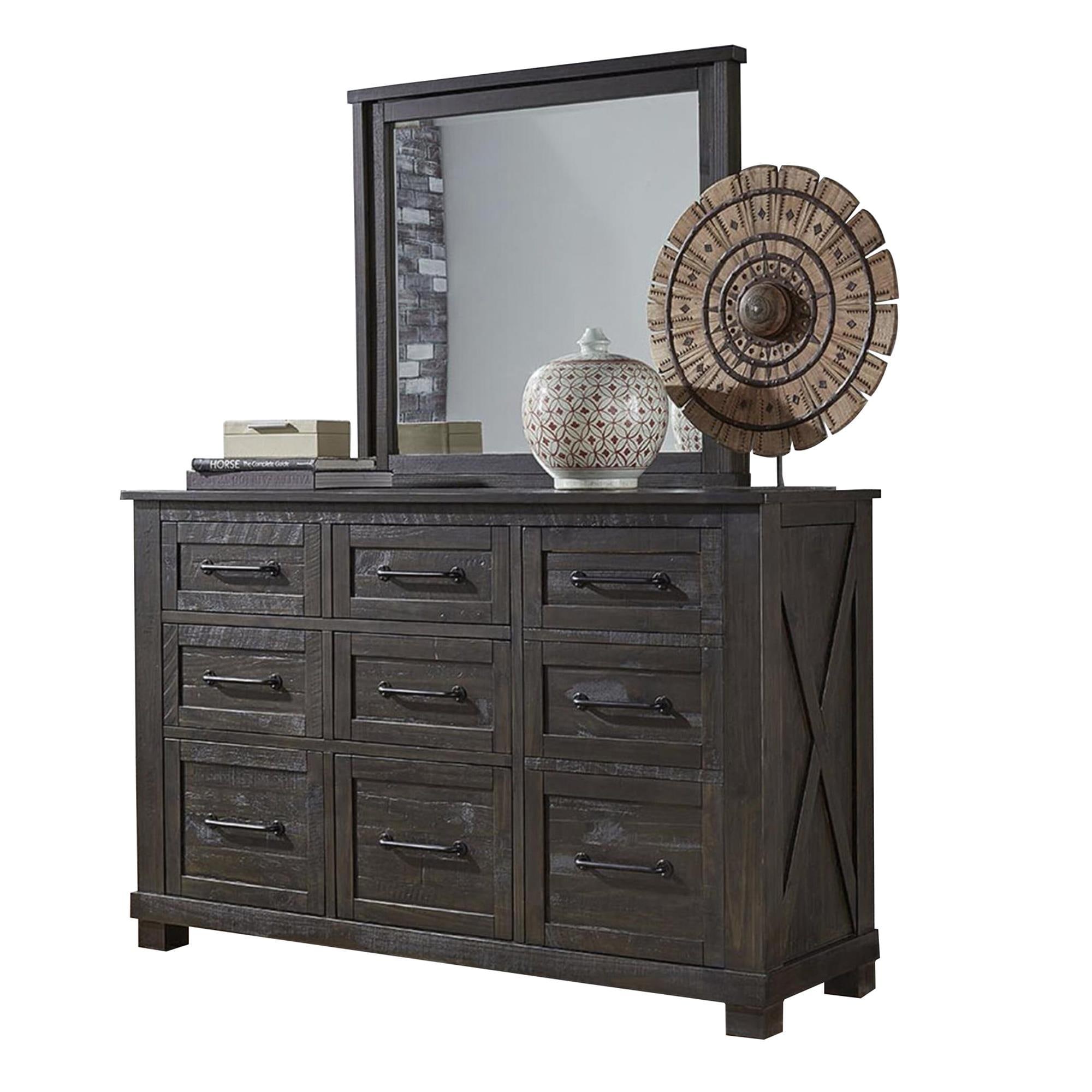 A-America Sun Valley Dresser & Mirror, Charcoal Finish
