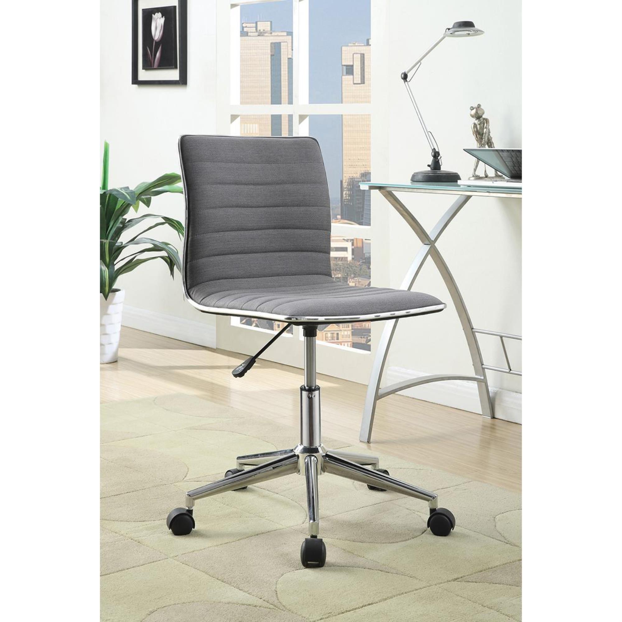 Pacific Landing Sleek Office Chair with Grey Cushion in Chrome Shop NFM