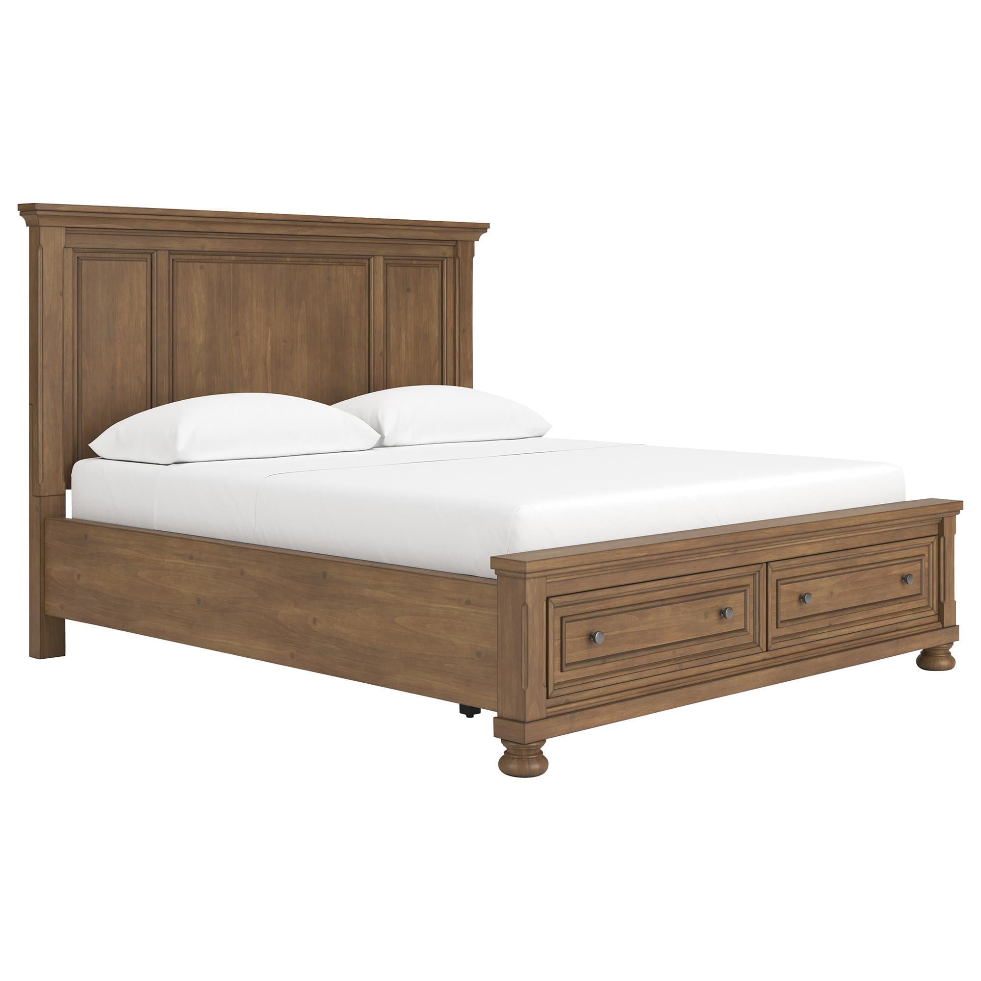 Ashley Feddinger California King Storage Panel Bed in Chestnut Brown