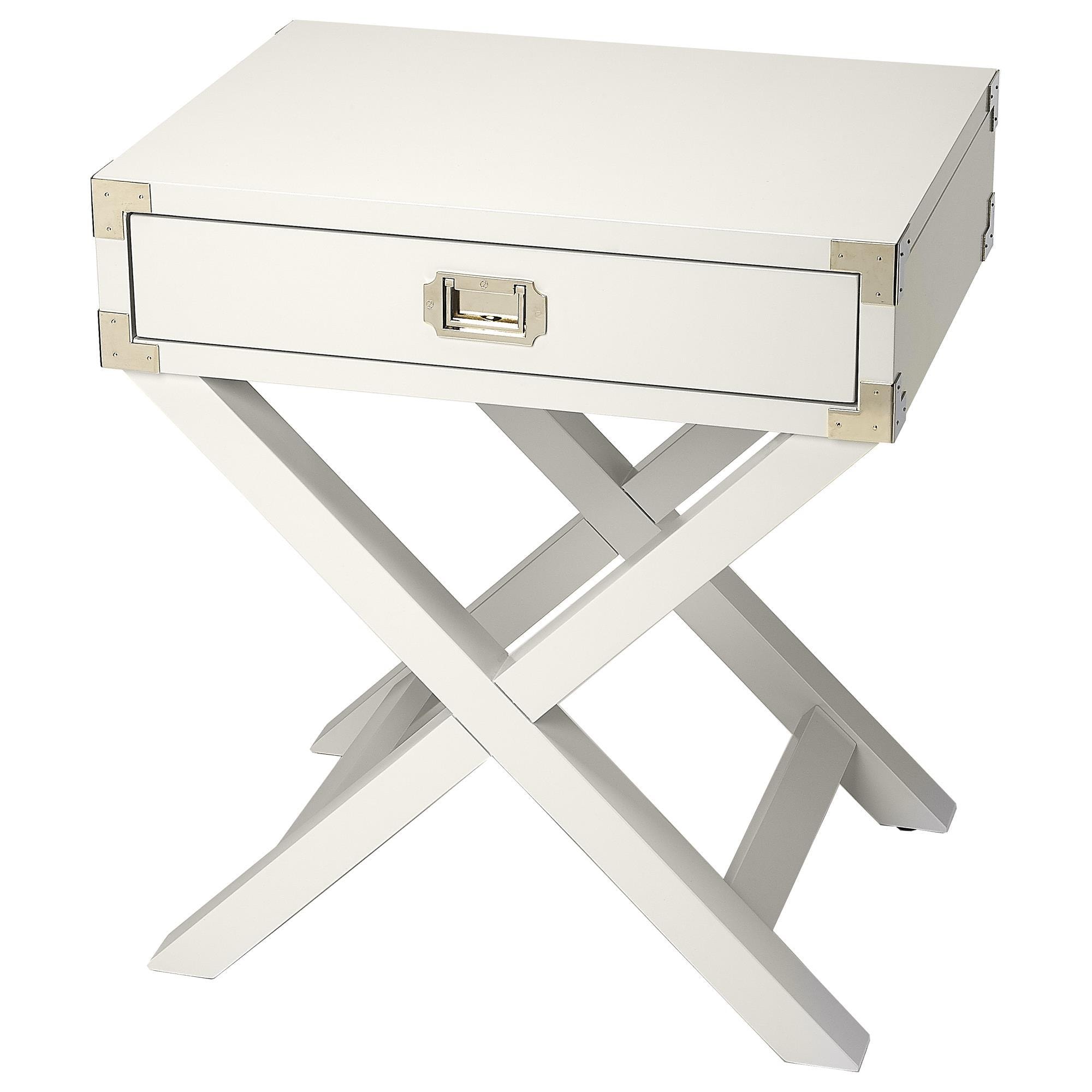Butler Campaign Side Table in White NFM