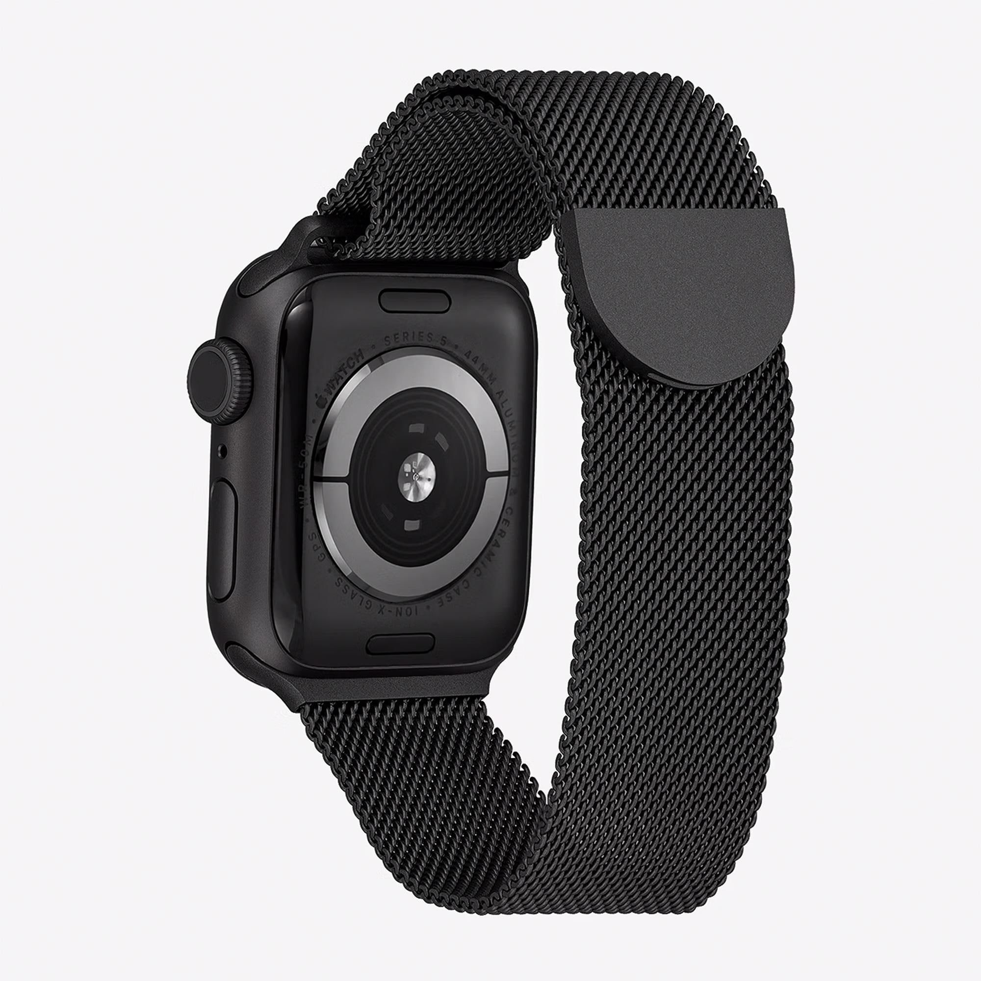Apple - mitty WITHit Black Stainless Steel Mesh Band for the Apple Watch