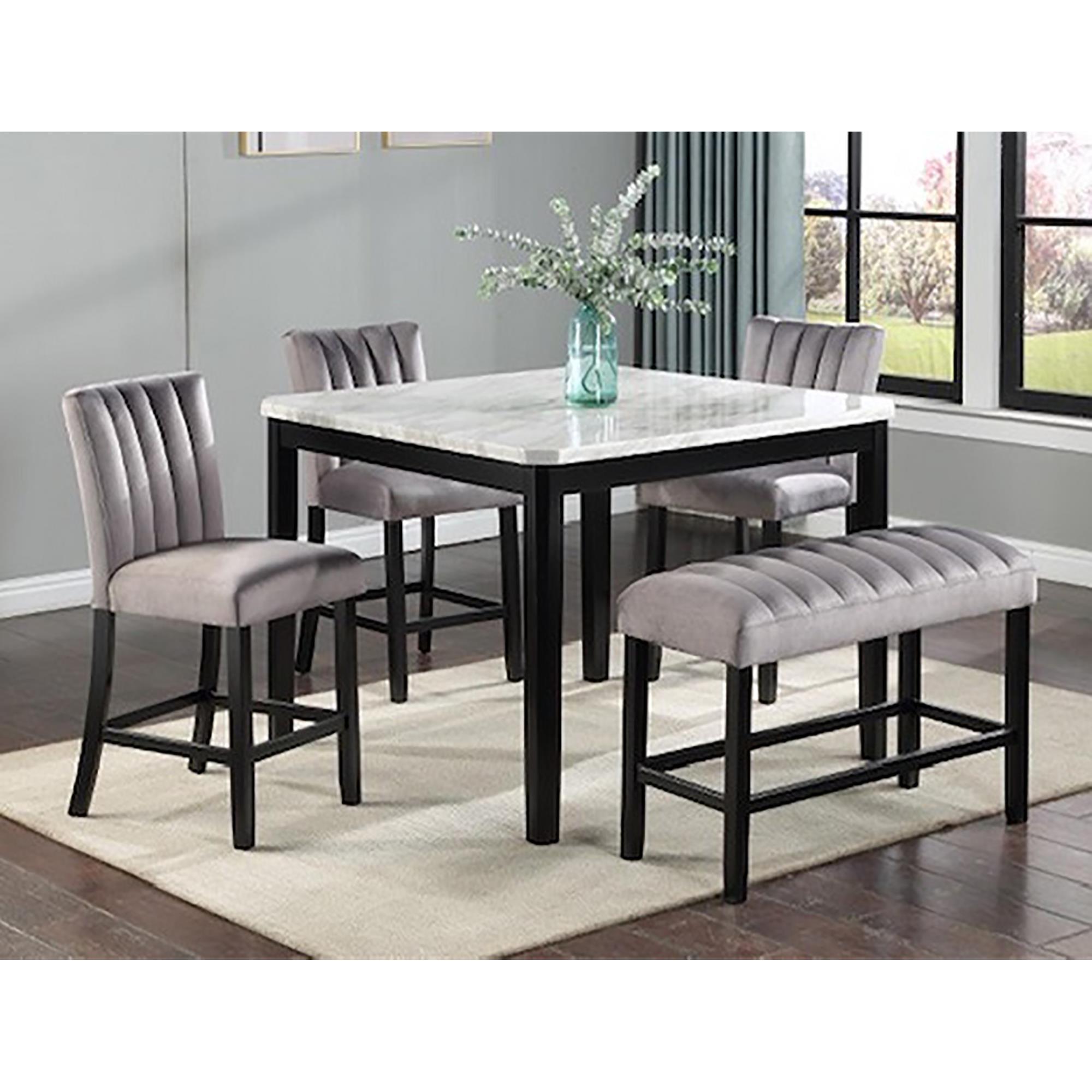 Claremont Pascal 5Piece Counter Height Dining Set in White and Black
