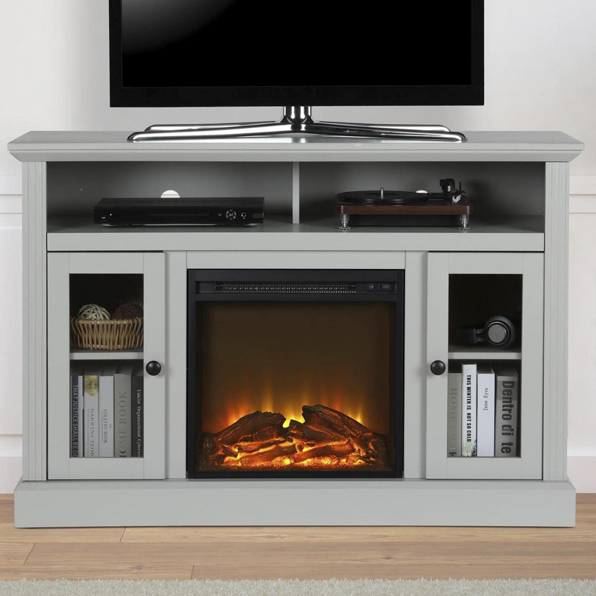 DHP 50" TV Console with Electric Fireplace in Dove Gray