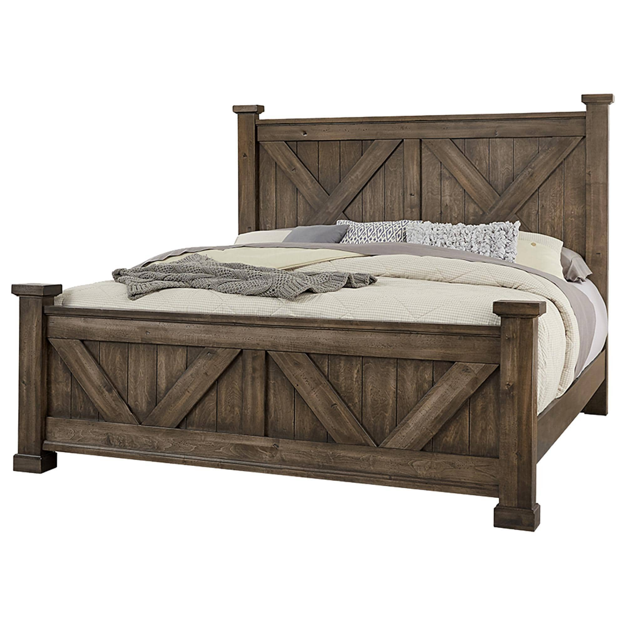 Viceray Collections Cool Rustic 4 Piece Queen Bedroom Set In Mink Nebraska Furniture Mart