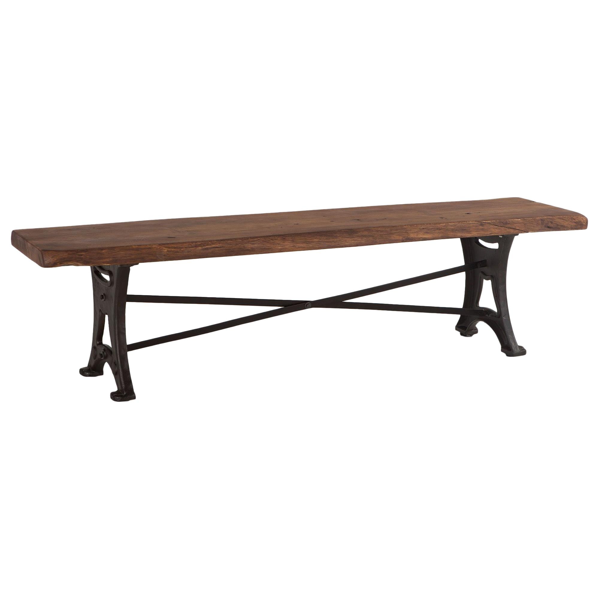 Home Trends & Design Organic 70" Bench in Raw Walnut and Antique