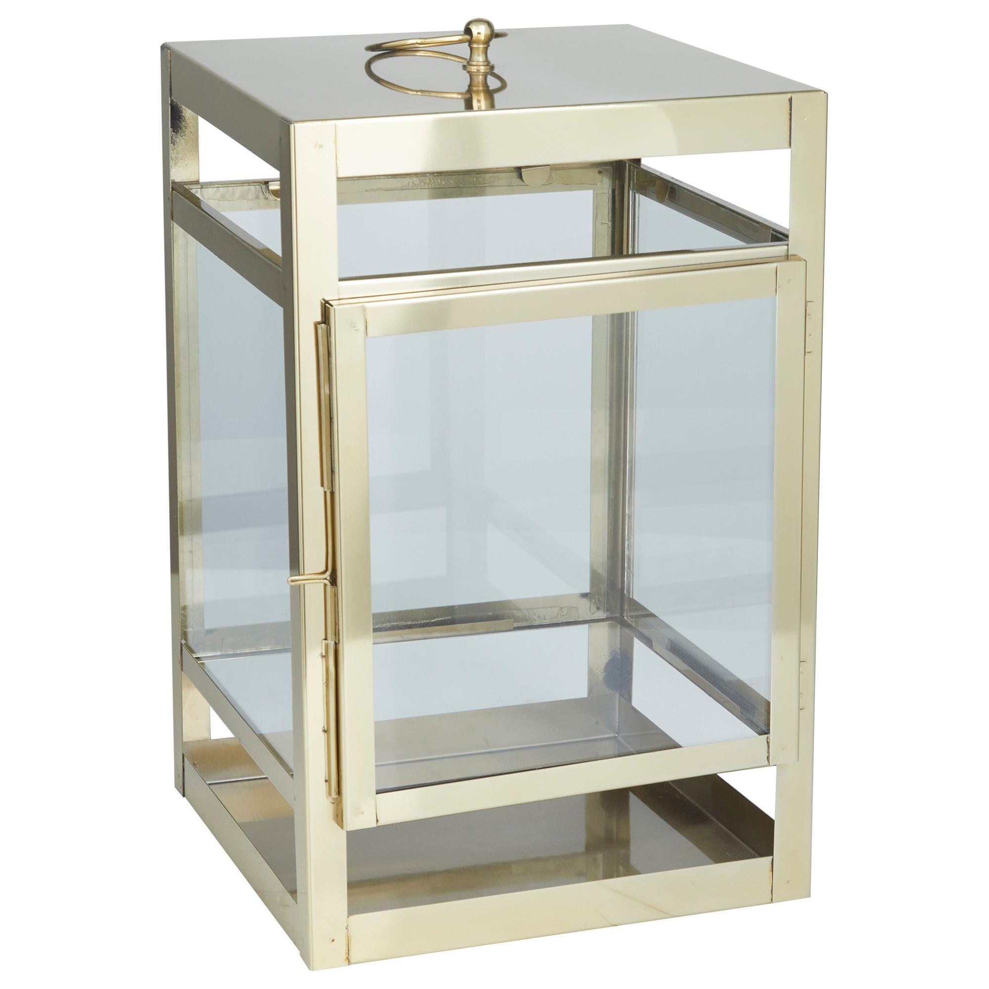 Maple and Jade 21" Lantern Pillar Candle Holder in Gold NFM