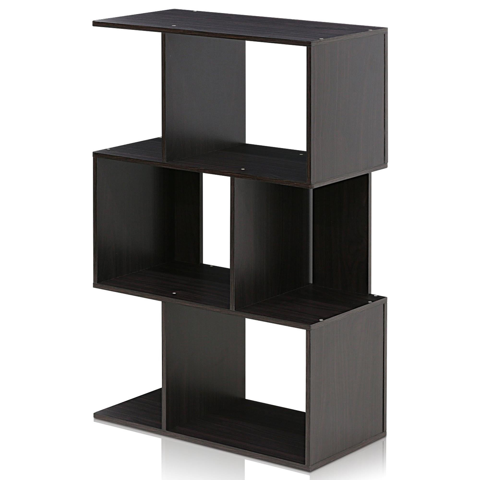 HOMLUX 3-Tier Open Shelf Bookshelf in Espresso