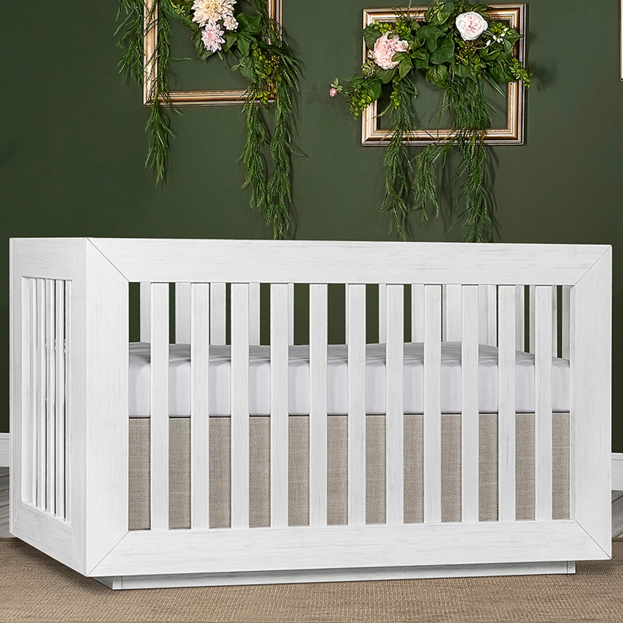 weathered white crib