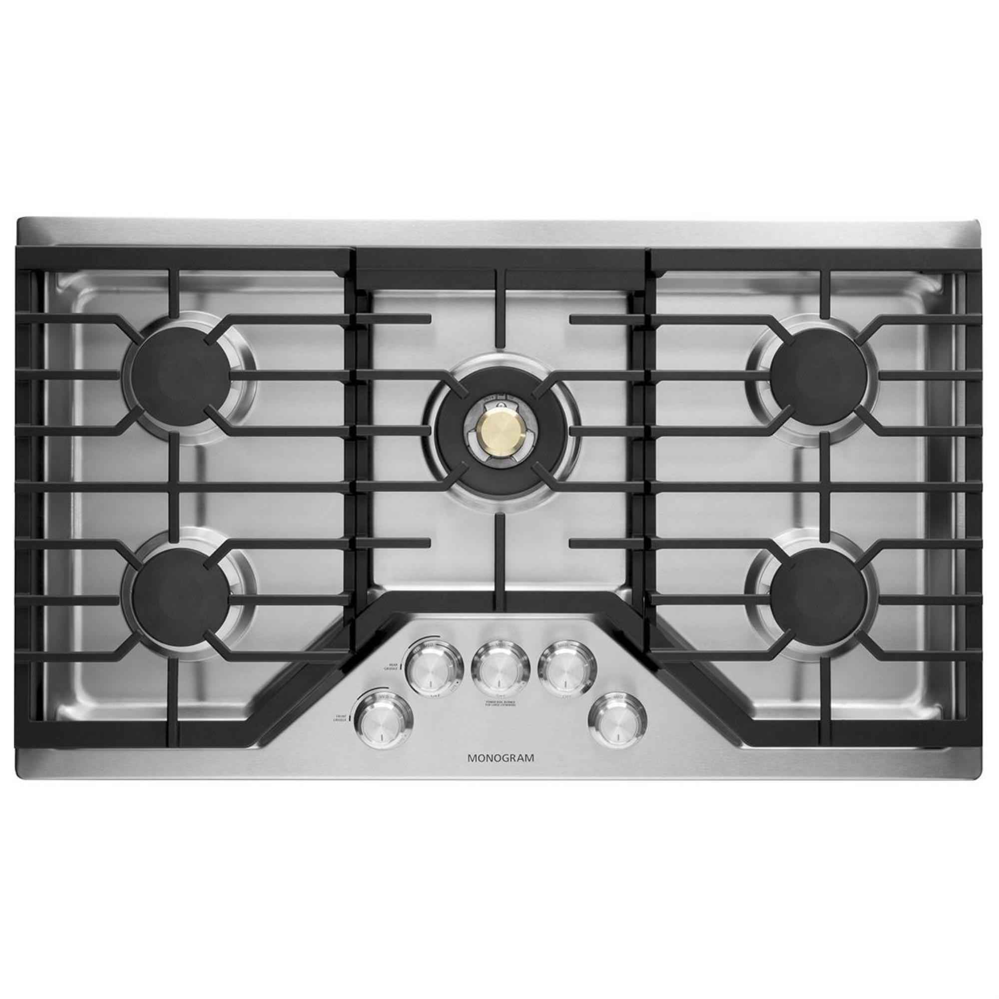 GE Appliances 36" Gas Cooktop with 5Burner in Stainless Steel