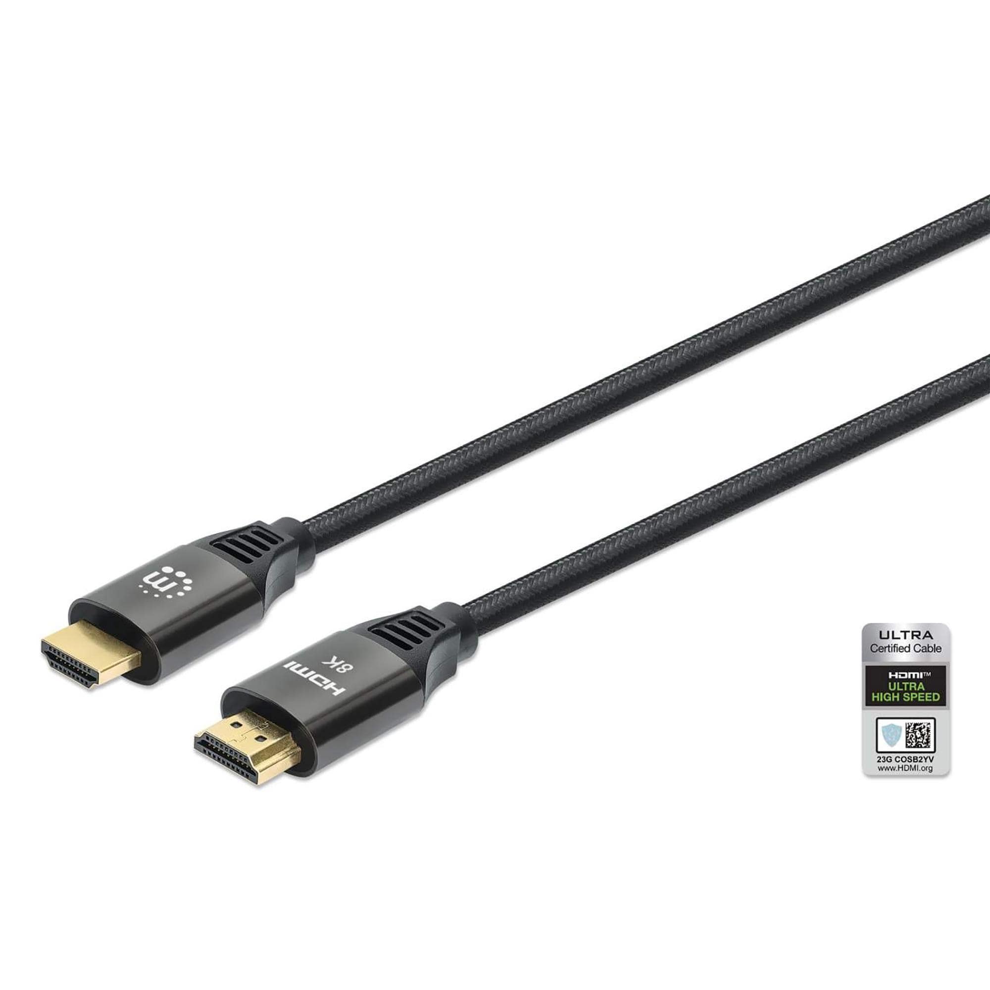 ✳︎4kidsmam✳︎ Manhattan 7' 8K HDMI Cable with Ethernet in Black