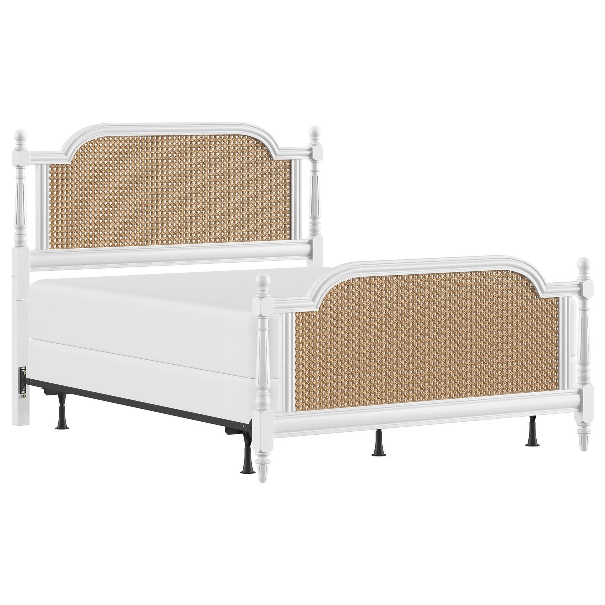 Richlands Furniture Melanie Queen Poster Panel Wood Bed in White