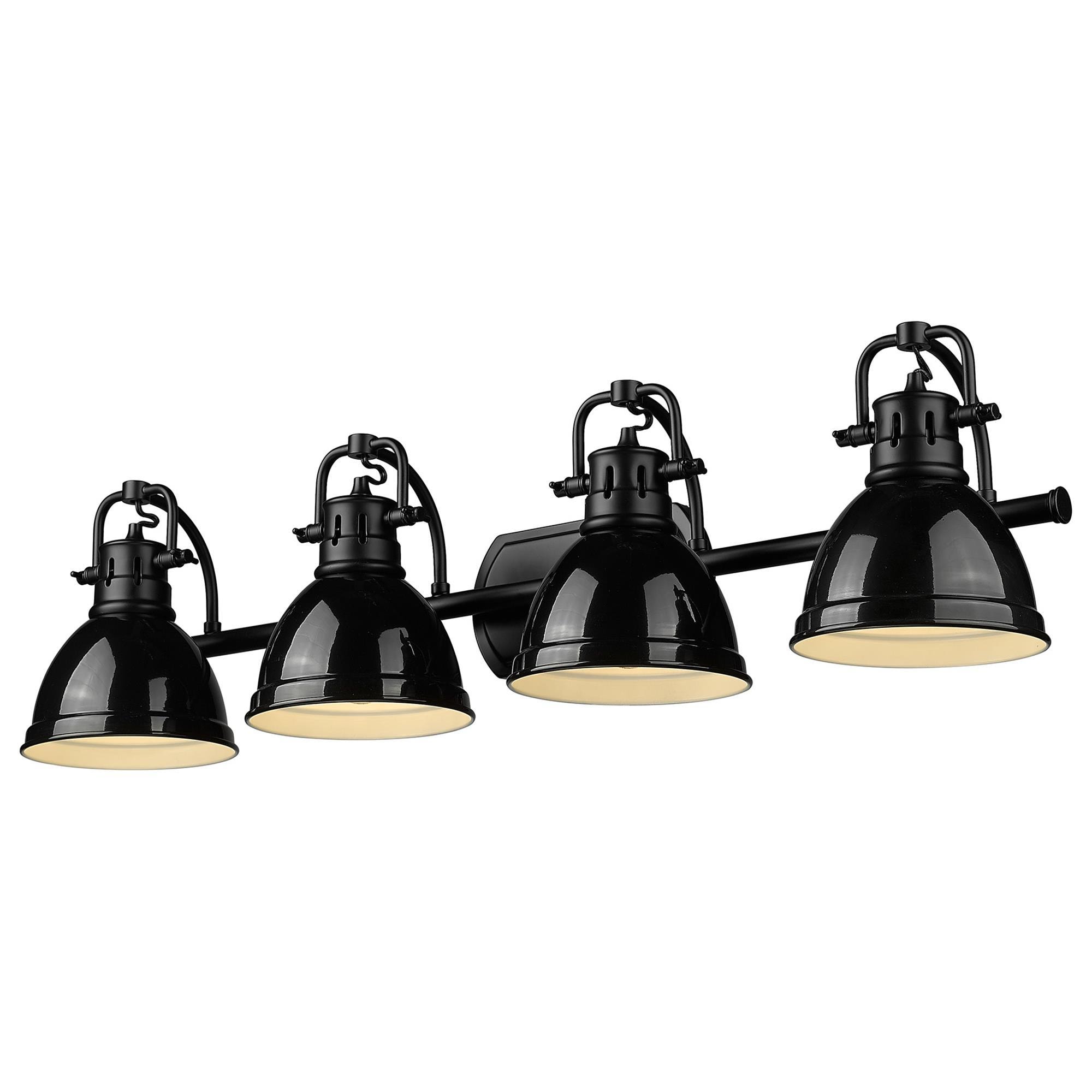 Golden Lighting Duncan 4-Light Vanity Light with Black Shade in