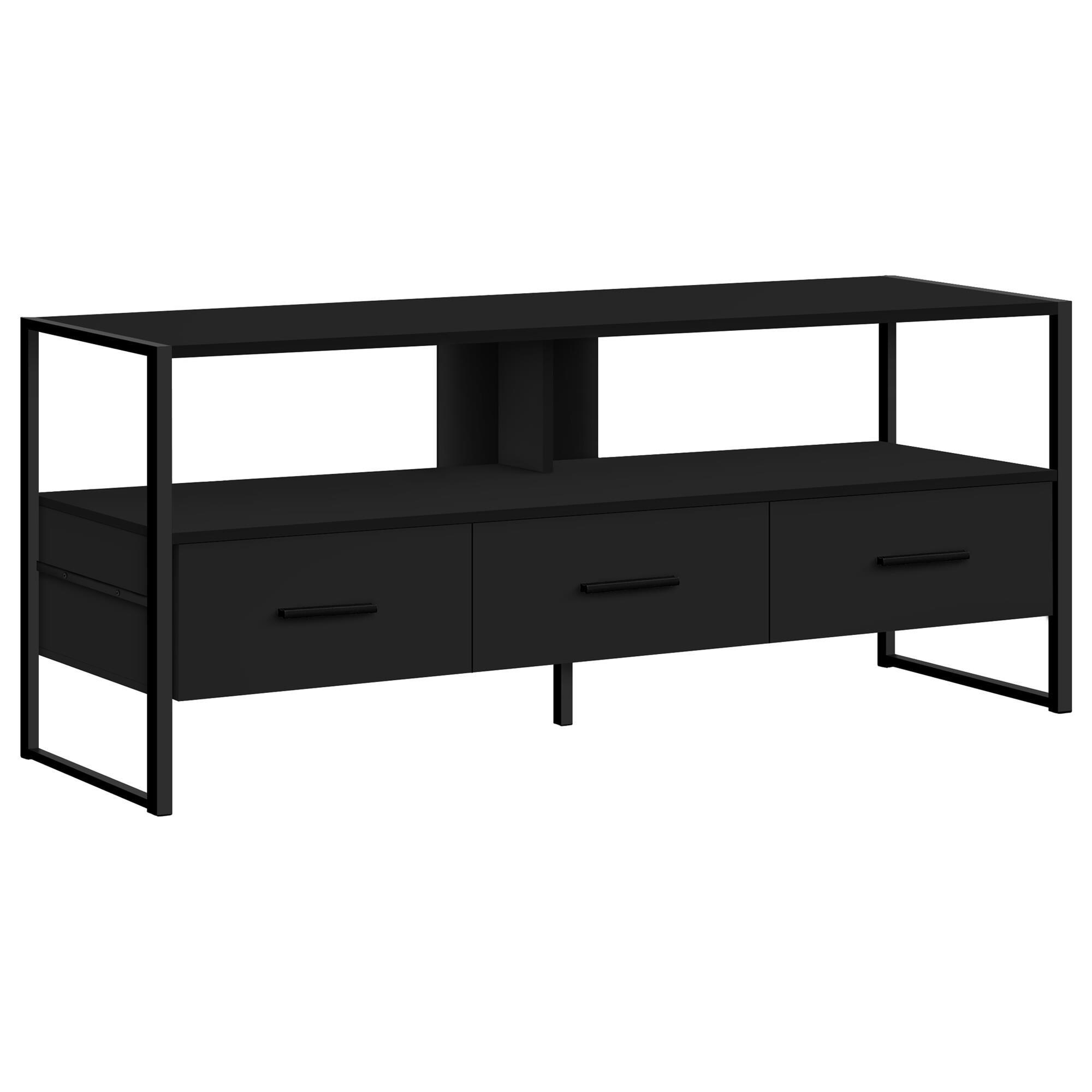 Monarch Specialties 48" TV Stand with 3Drawer in Black NFM