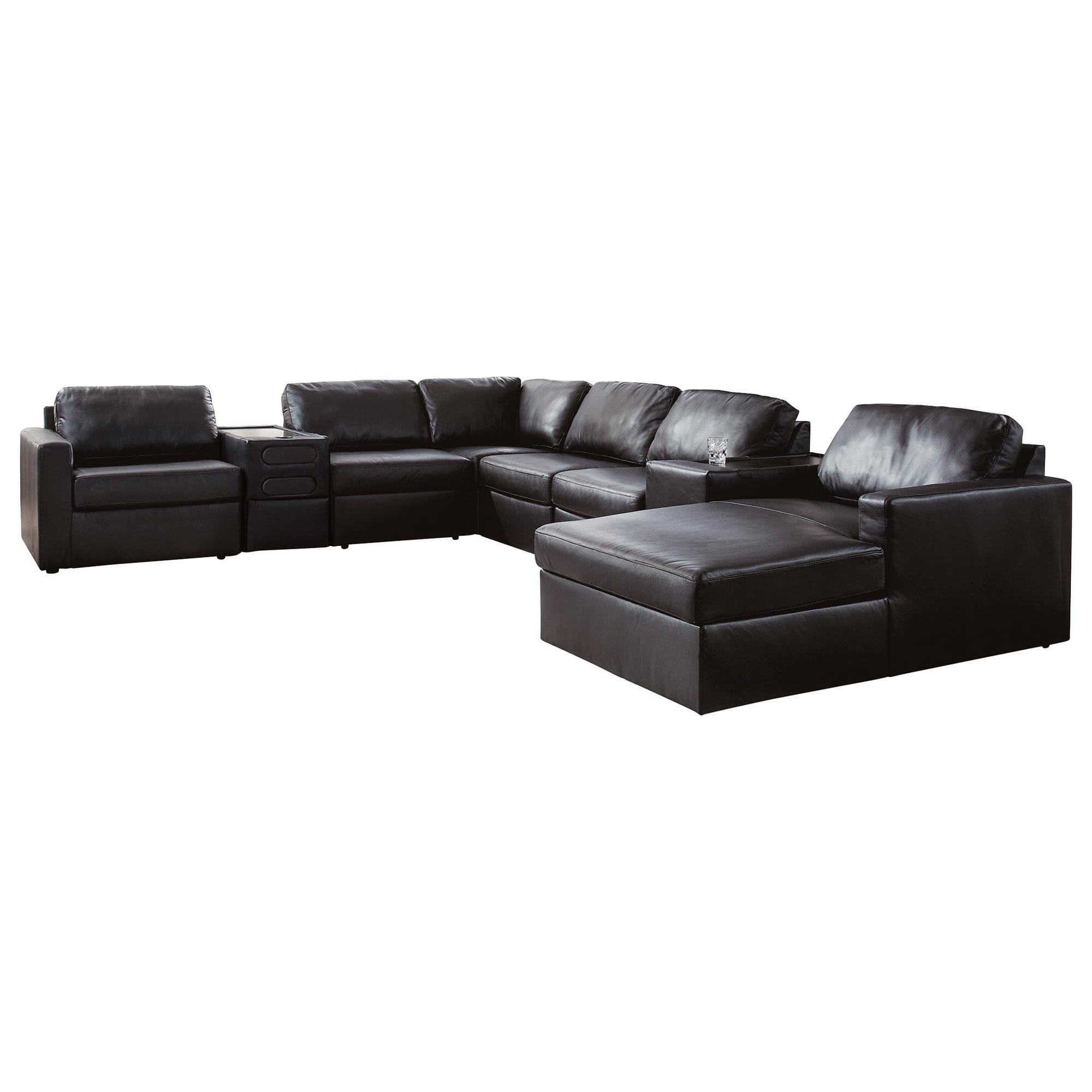 Ashley Modmax II 8-Piece Stationary Right Facing Sectional in Black