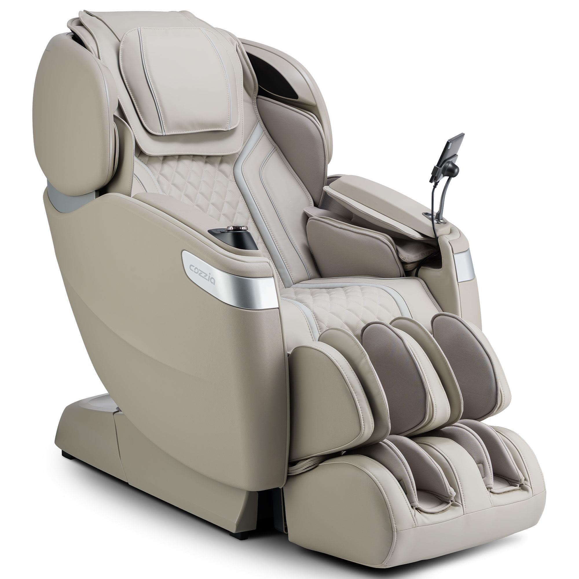 Cozzia Qi SE Duo Power Massage Chair with Quartz Cushion in Stone