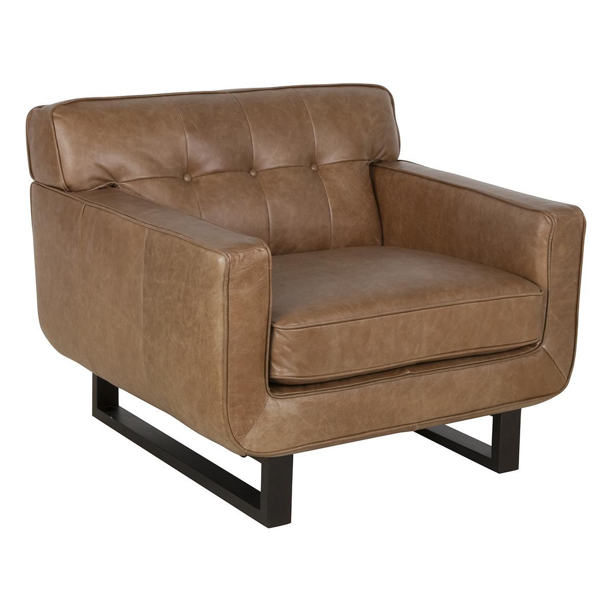 Interlochen Leather Chair in Camel Nebraska Furniture Mart