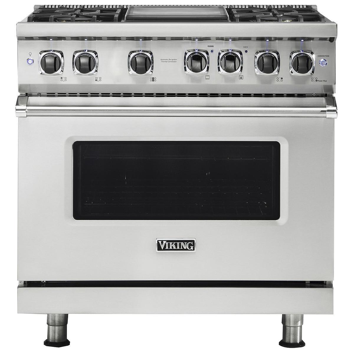 Viking Range 36" Freestanding Dual Fuel Range in Stainless Steel