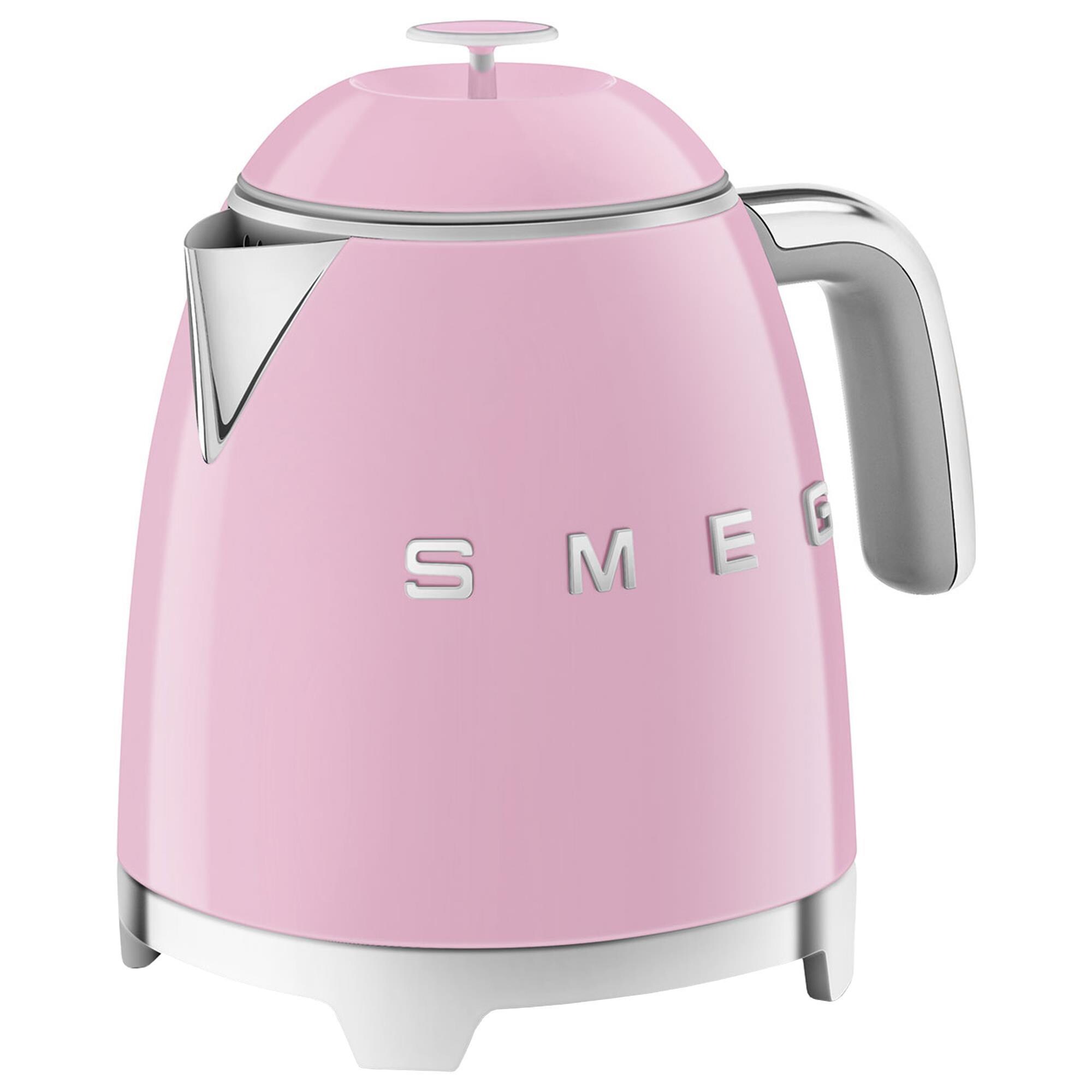 Smeg 3Cup Stainless Steel Retro Style Mini Electric Kettle in Pink