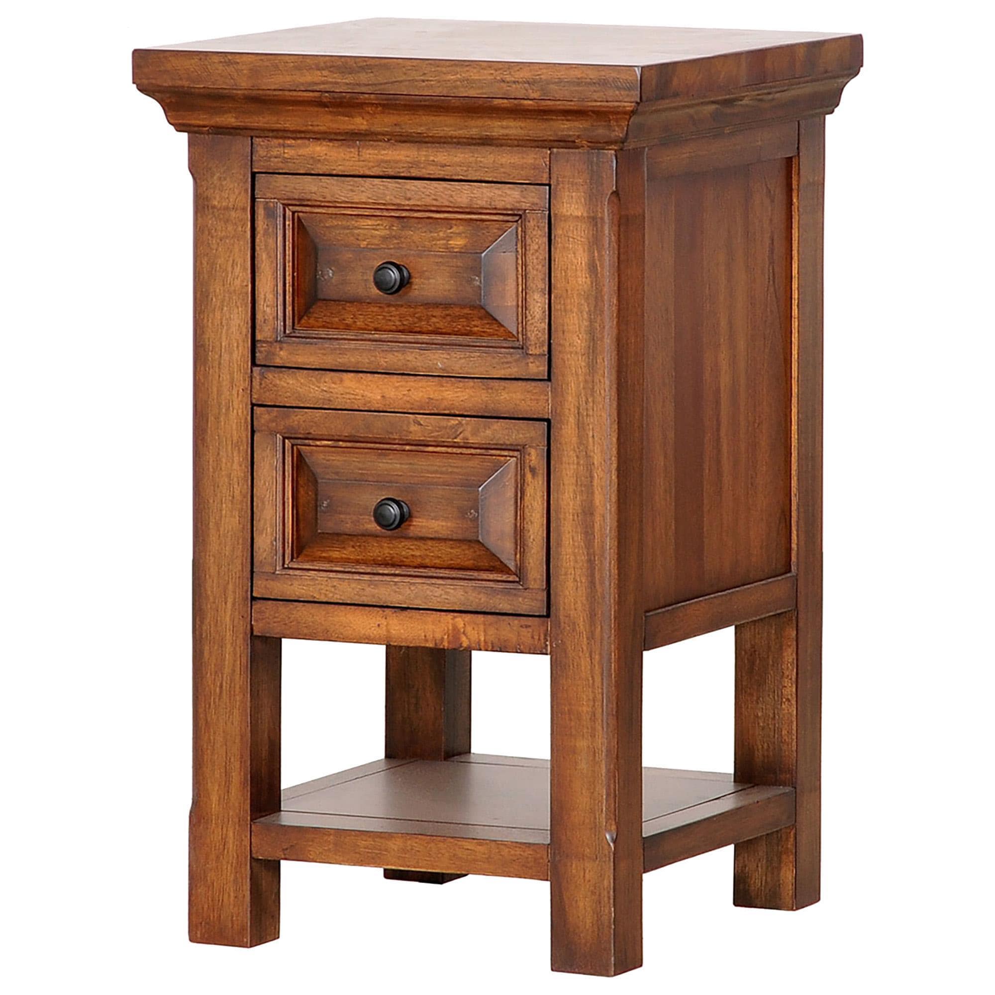 Cedar and Sage Hill Crest 2-Drawer Nightstand in Dark Chestnut