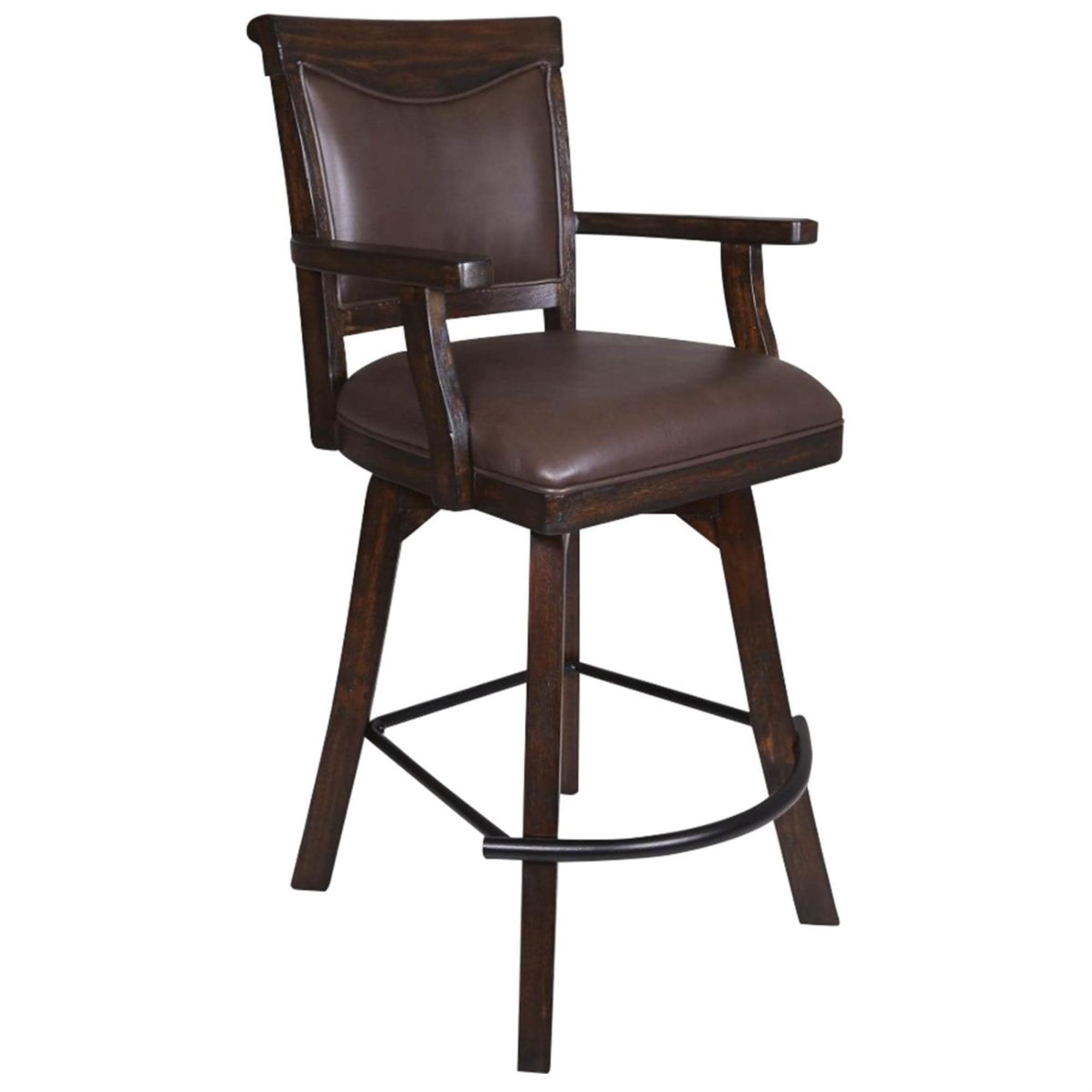 Radius Gettysburg Spectator Bar Stool with Brown Upholstered in Rich