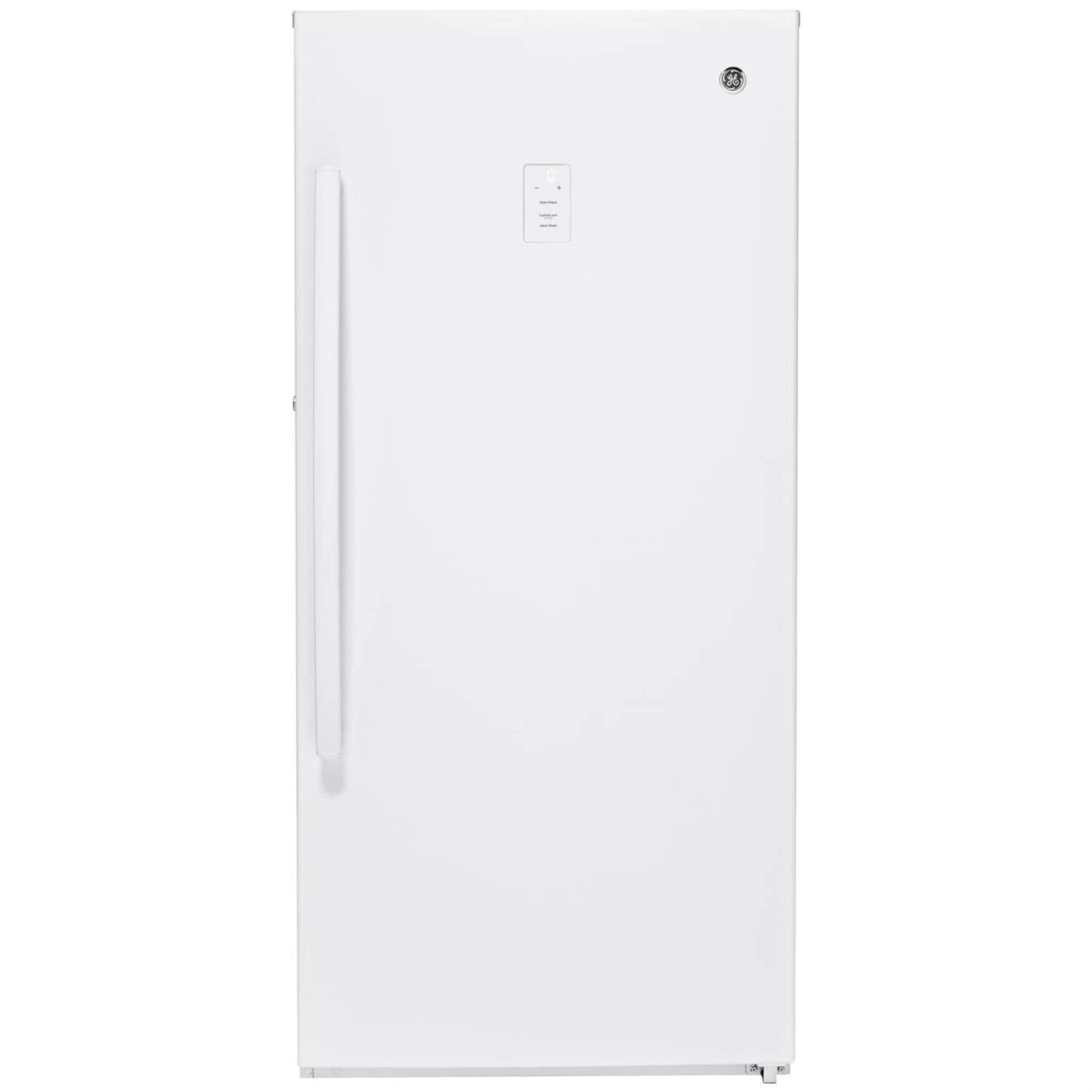GE Appliances 14.1 Cu. Ft. FrostFree Upright Freezer in White NFM