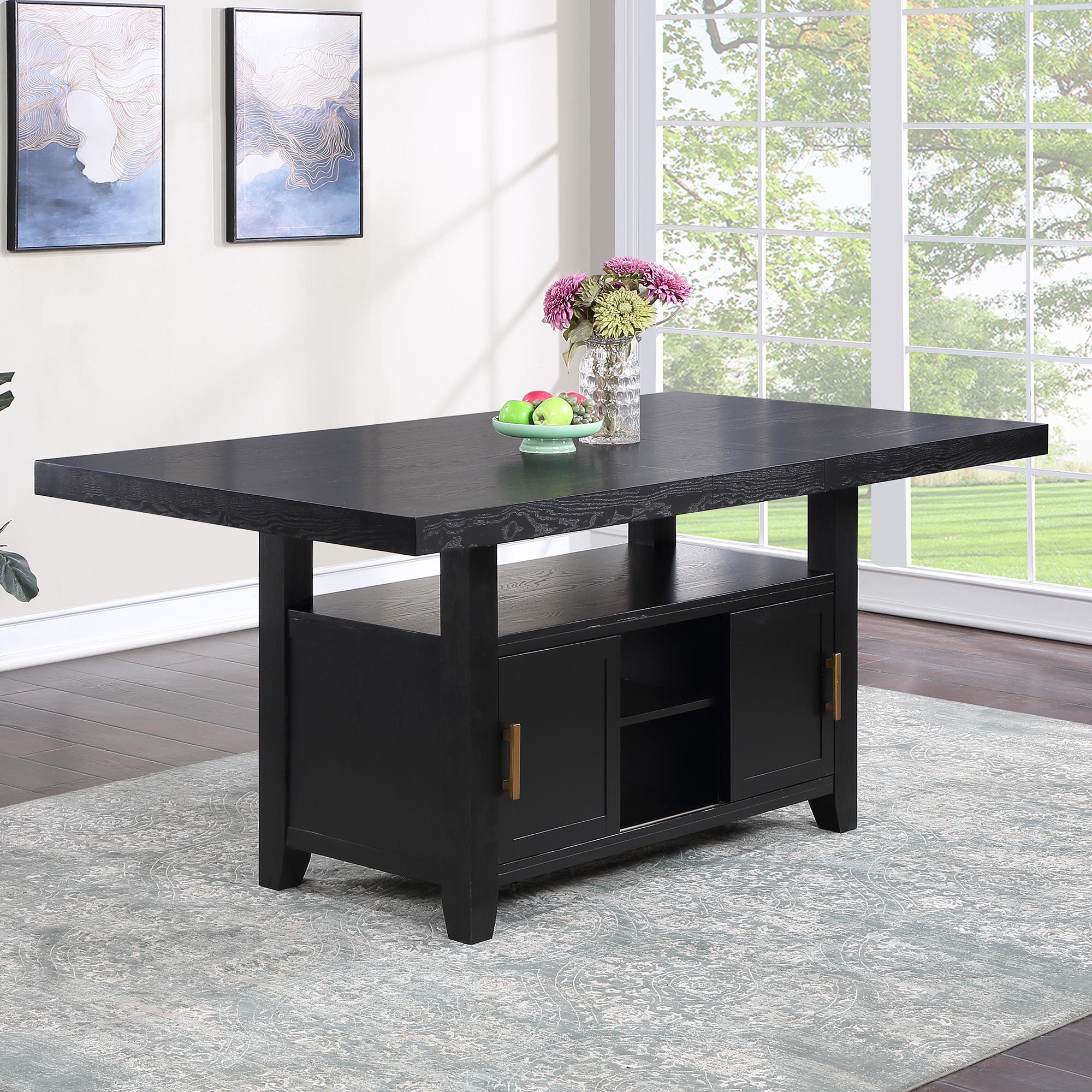 Steve Silver Yves Counter Height Table in Rubbed Charcoal Shop NFM