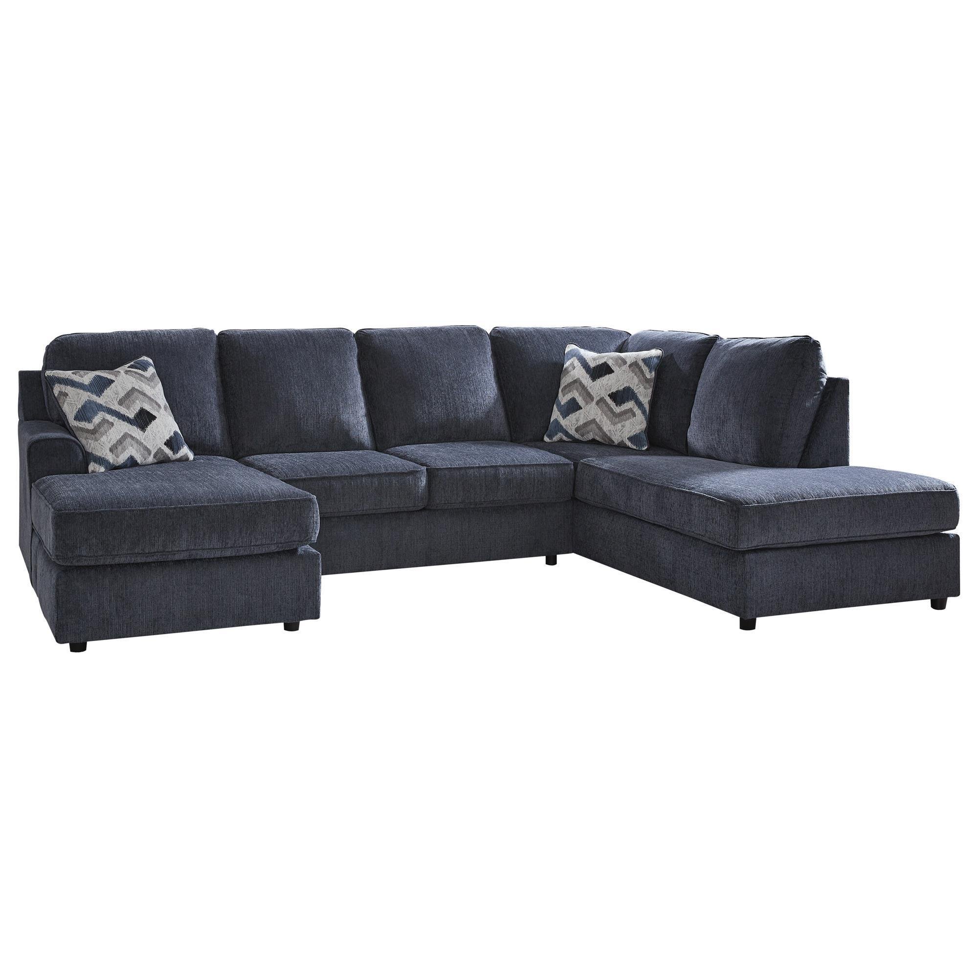 Ashley Maxon Place 2-Piece Left Facing Stationary Sectional in Navy