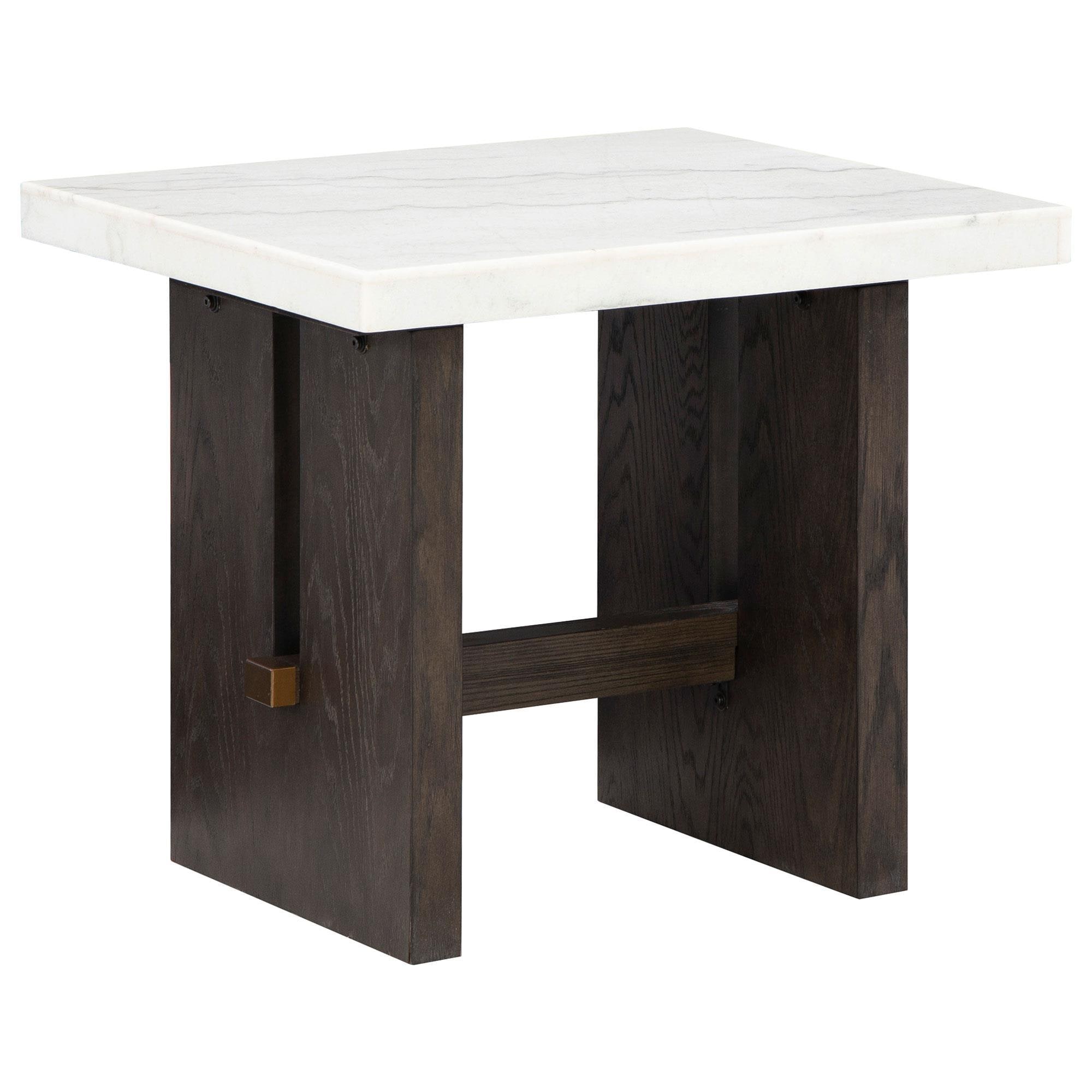 Millennium Burkhaus End Table in White and Dark Brown | NFM