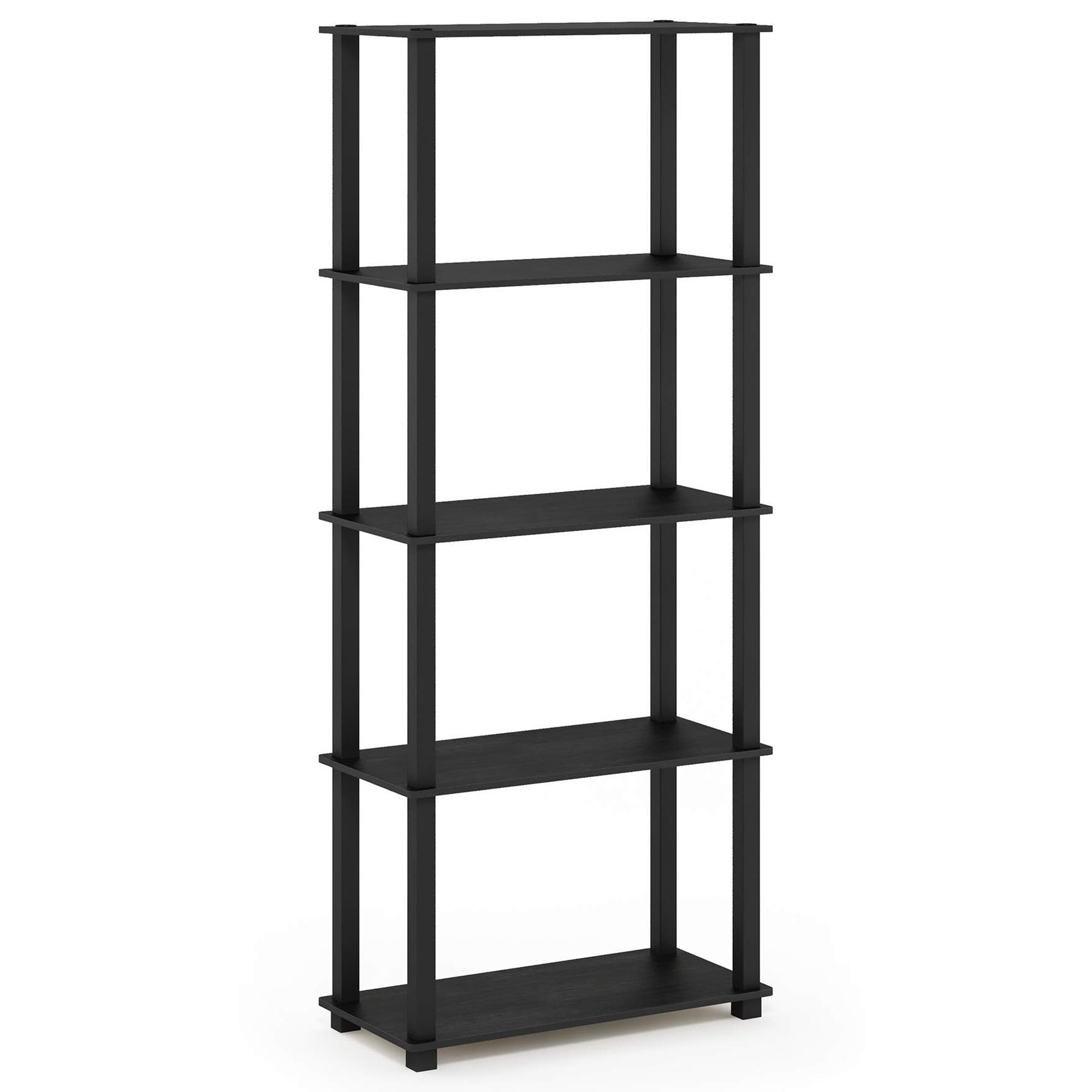HOMLUX 5-Tier Display Rack in Amber Pine and Black