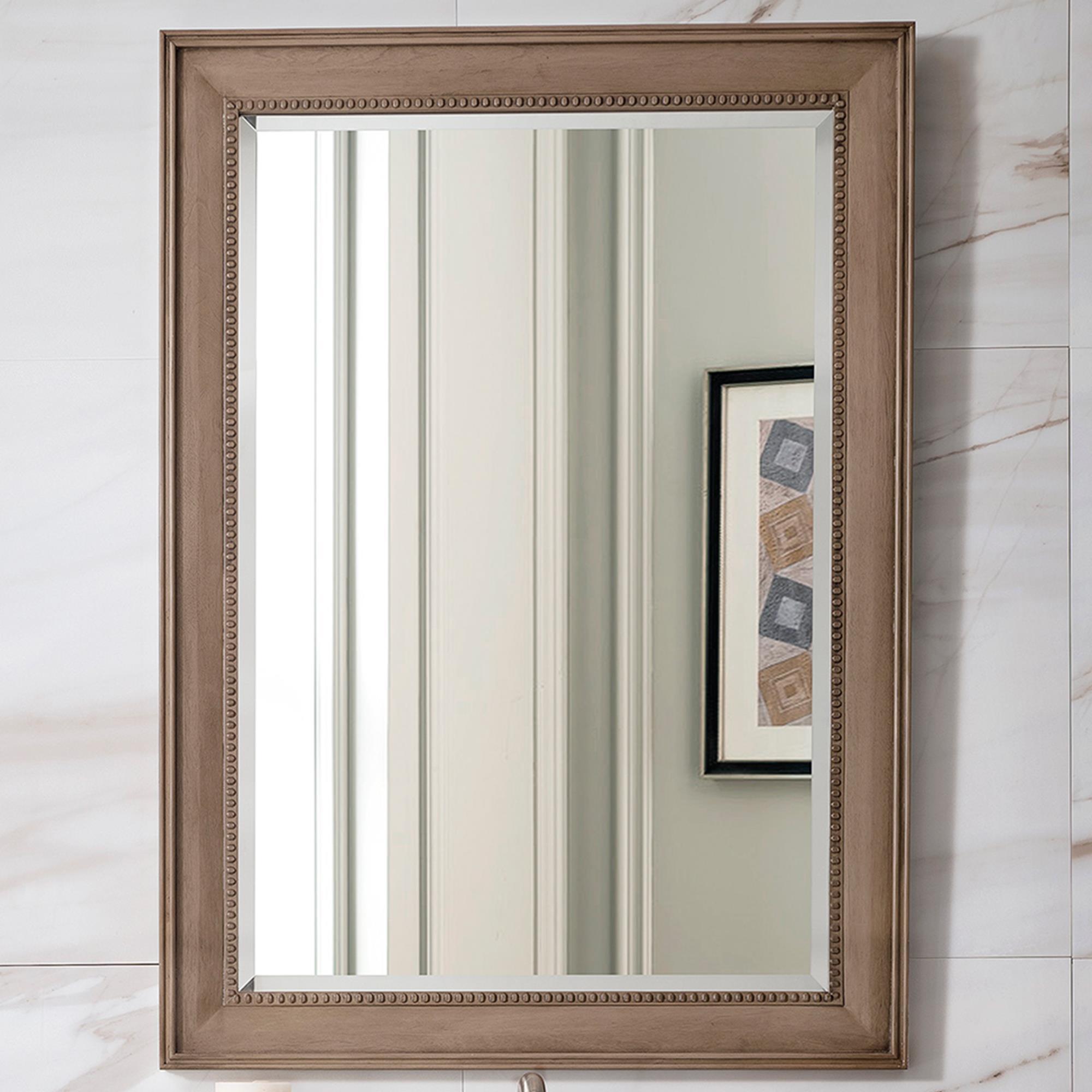 James Martin Bristol 29" Rectangular Mirror in White Washed Walnut NFM