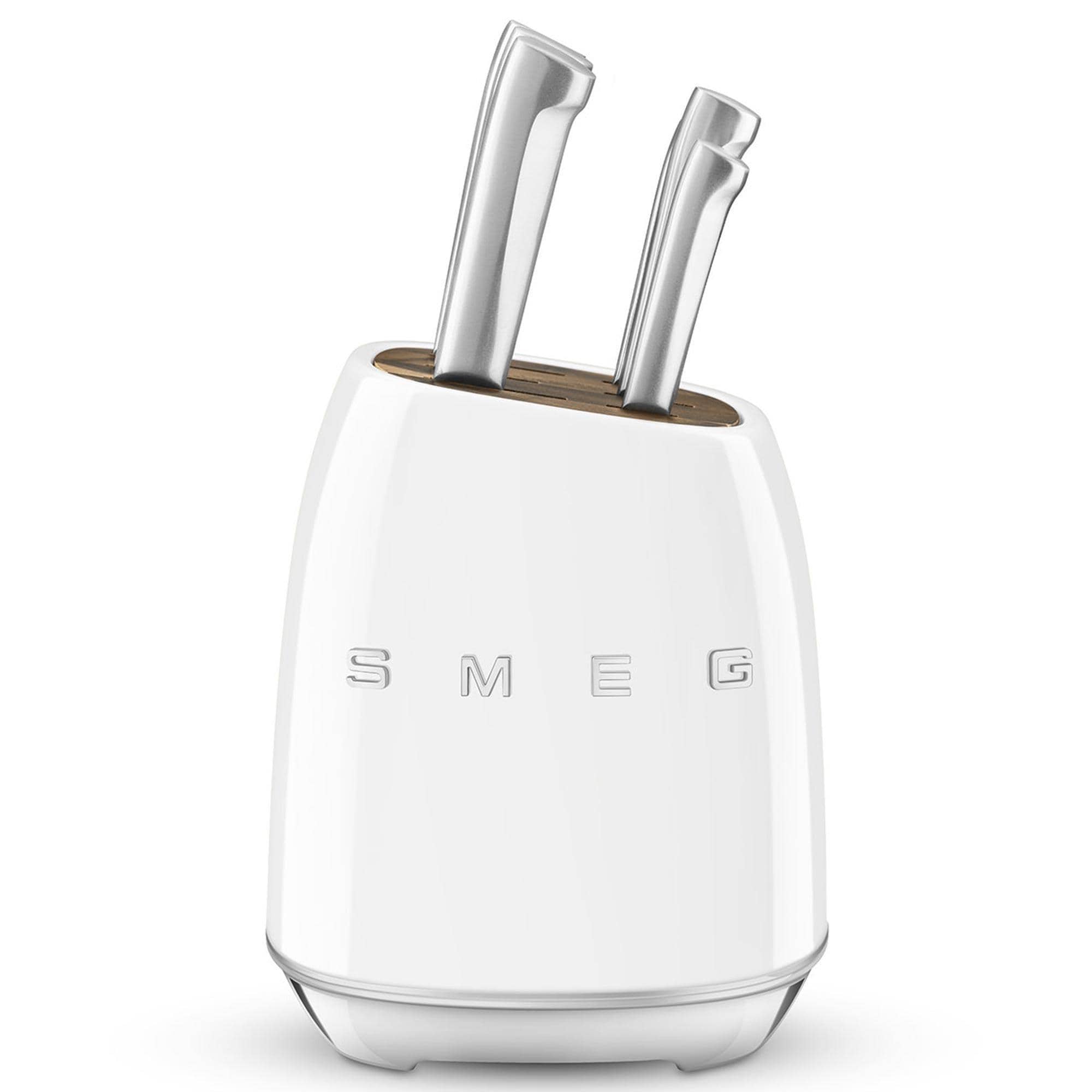 SMEG Retro Style 7-Piece Stainless Steel Knife Block Set in Pastel