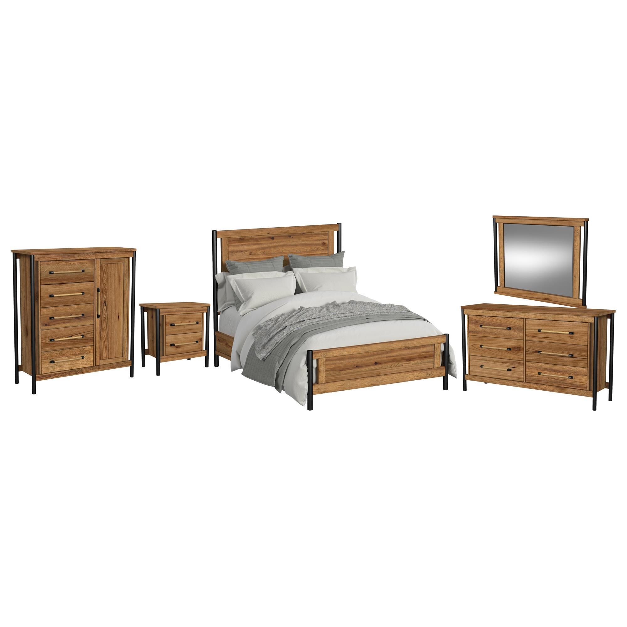 Hawthorne Furniture Norcross 5Piece Queen Bedroom Set in Hickory NFM