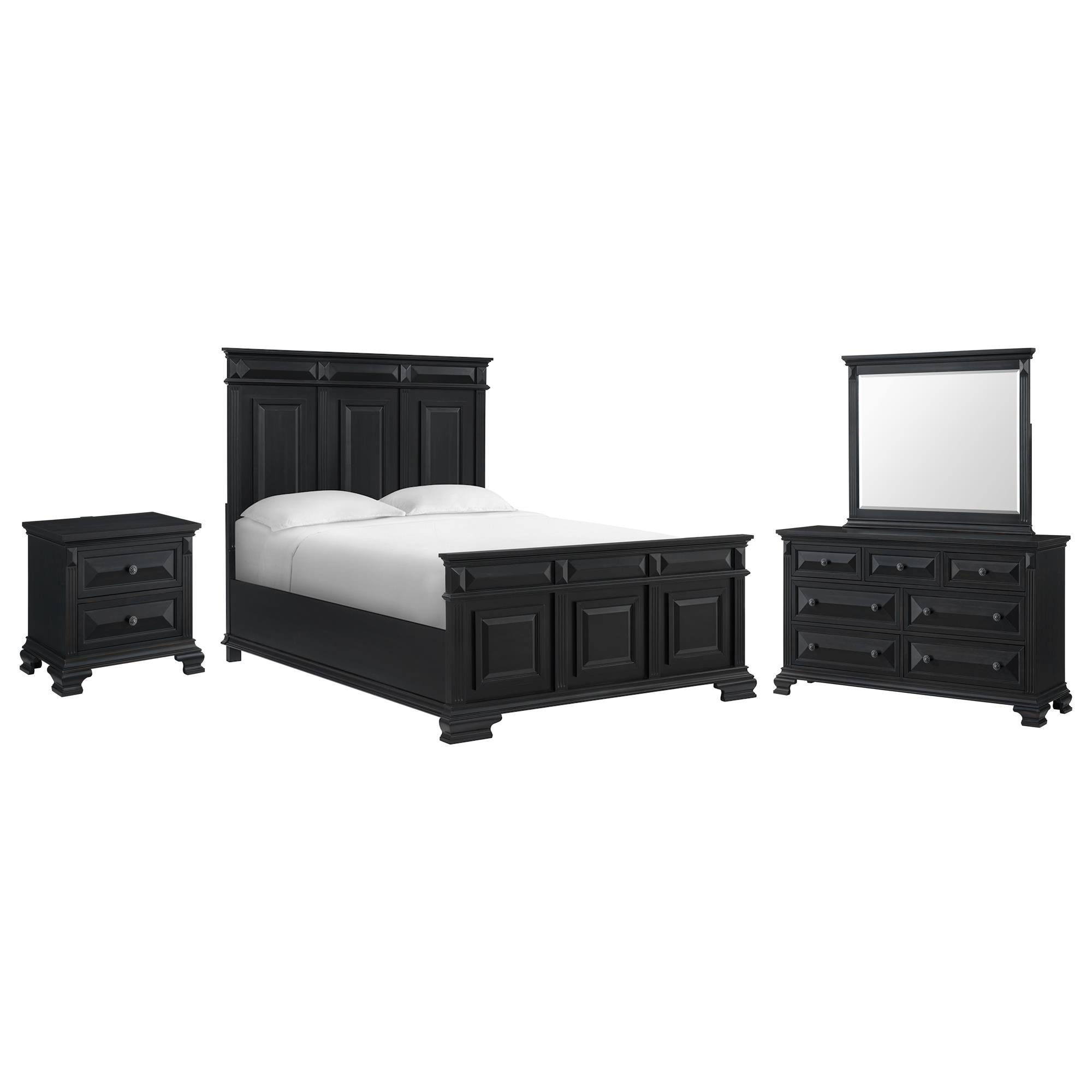 Mayberry Hill Passages 3-Piece King Panel Bedroom Set in Black