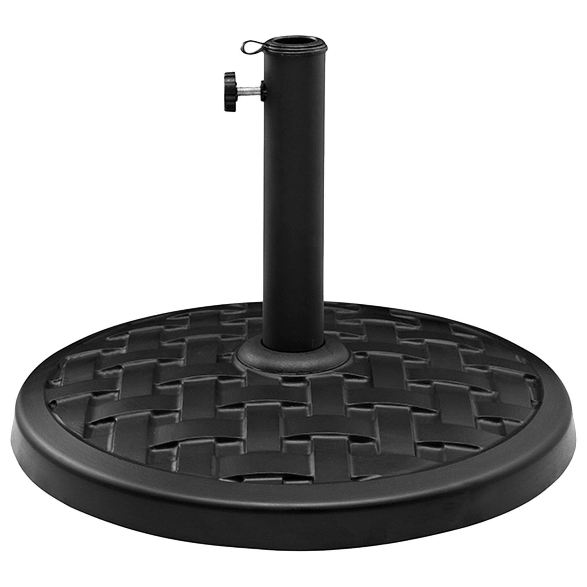 Walker Edison Round Patio Umbrella Base in Black NFM