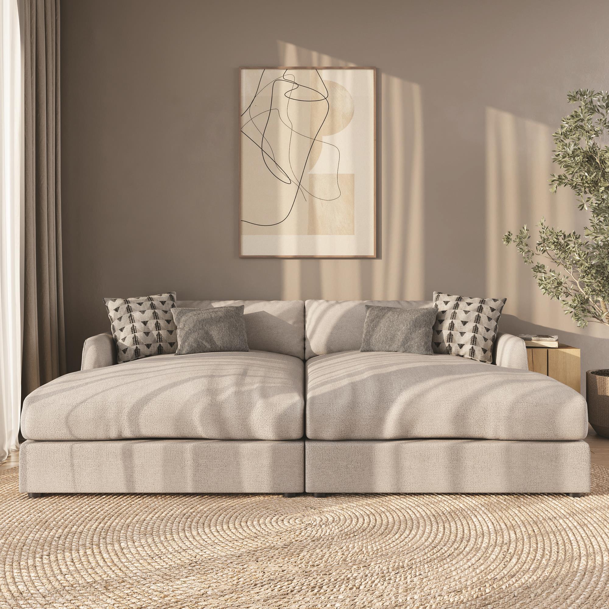 Jonathan Louis Leon 2Piece Cuddler Sectional in Farina Oatmeal Shop NFM
