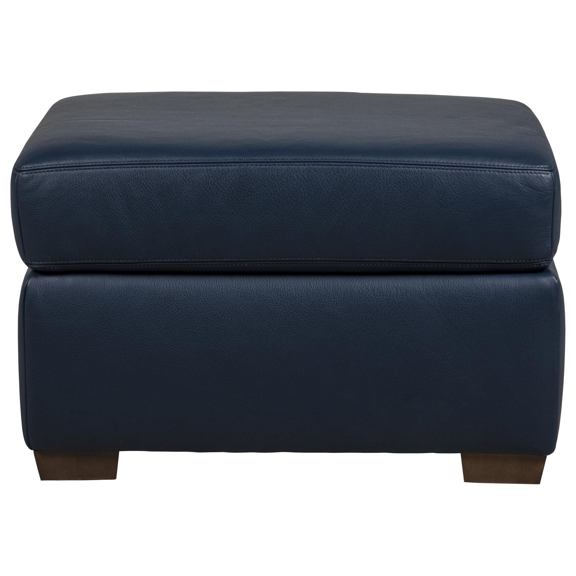 American Leather Camryn Leather Stationary Sofa in Bison Deep Blue