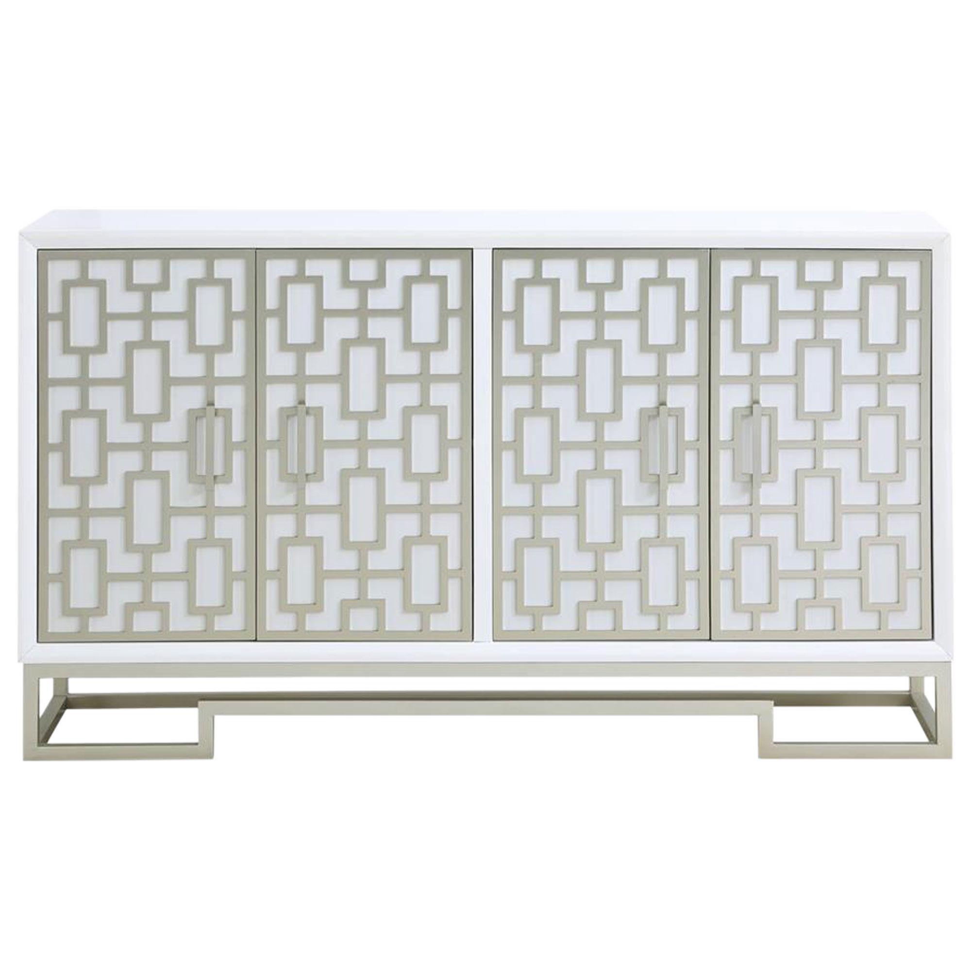 Shell Island Furniture Dreamy Credenza in White and Champagne NFM