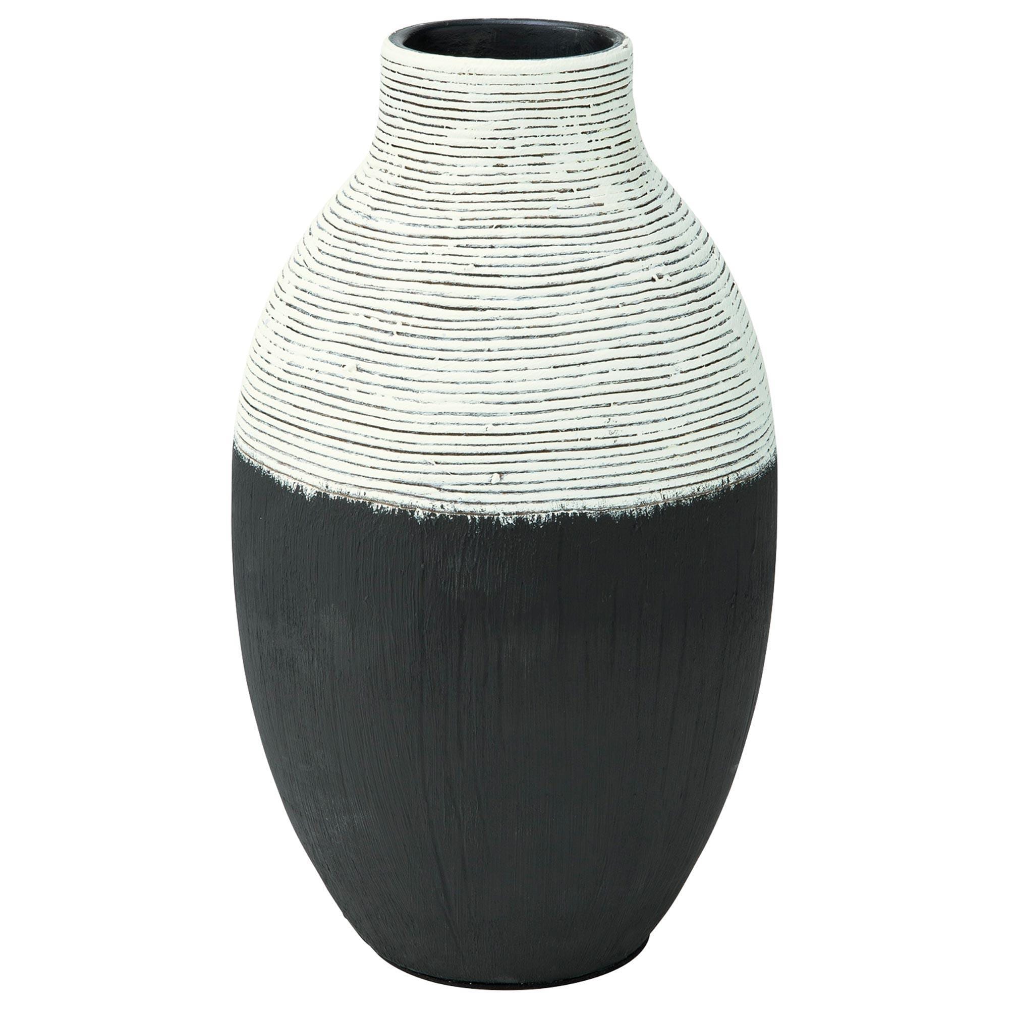 Ashley Girtha Vase in Antique White and Black