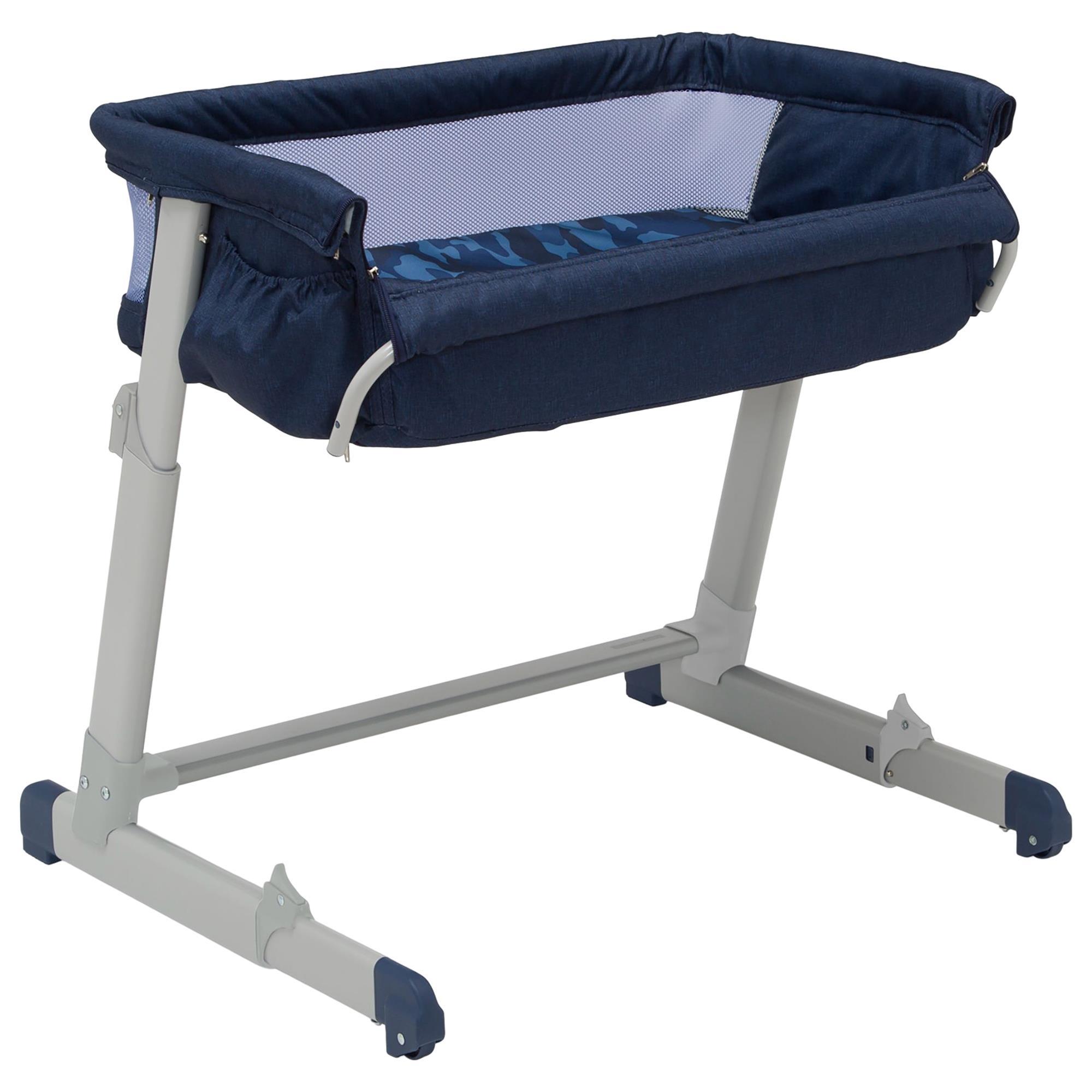 Delta Bedside Bassinet Sleeper in Navy Camo NFM