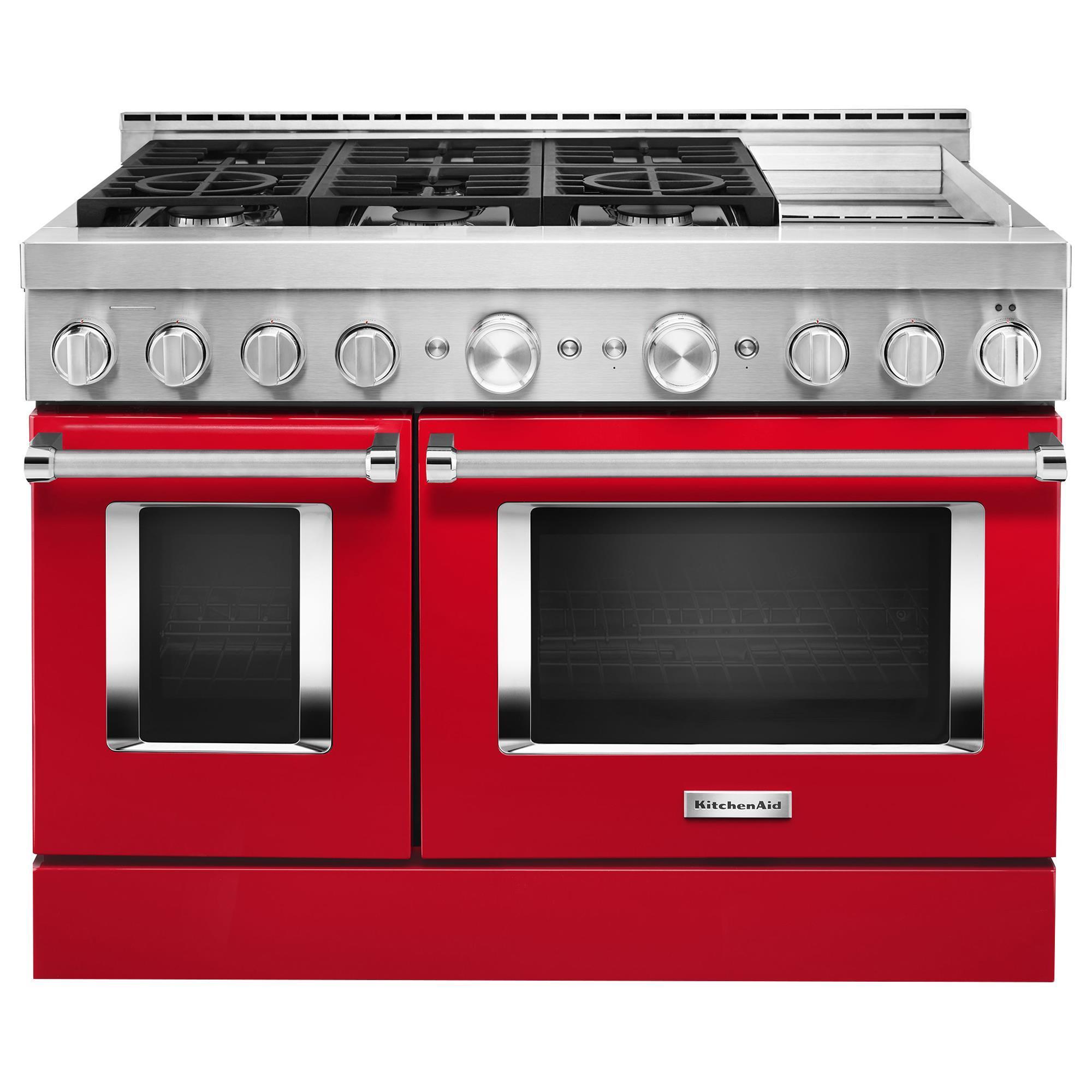 KitchenAid 6.3 Cu. Ft. Freestanding Gas Range with Griddle in Passion