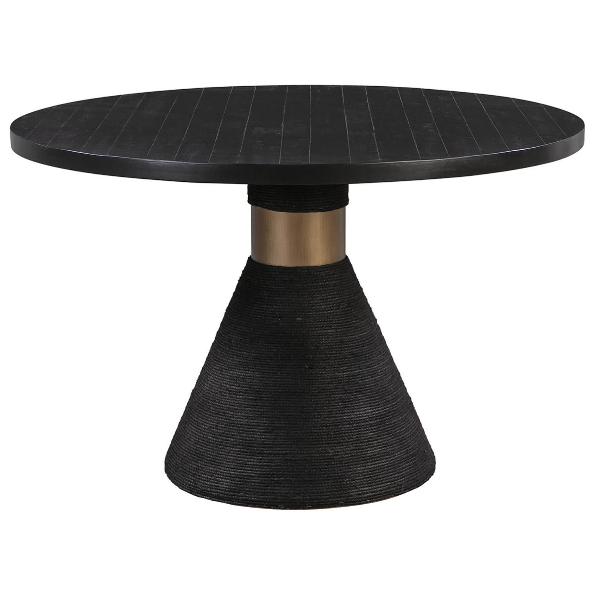Tov Furniture Rishi Round Rope Table in Black Table Only Nebraska Furniture Mart