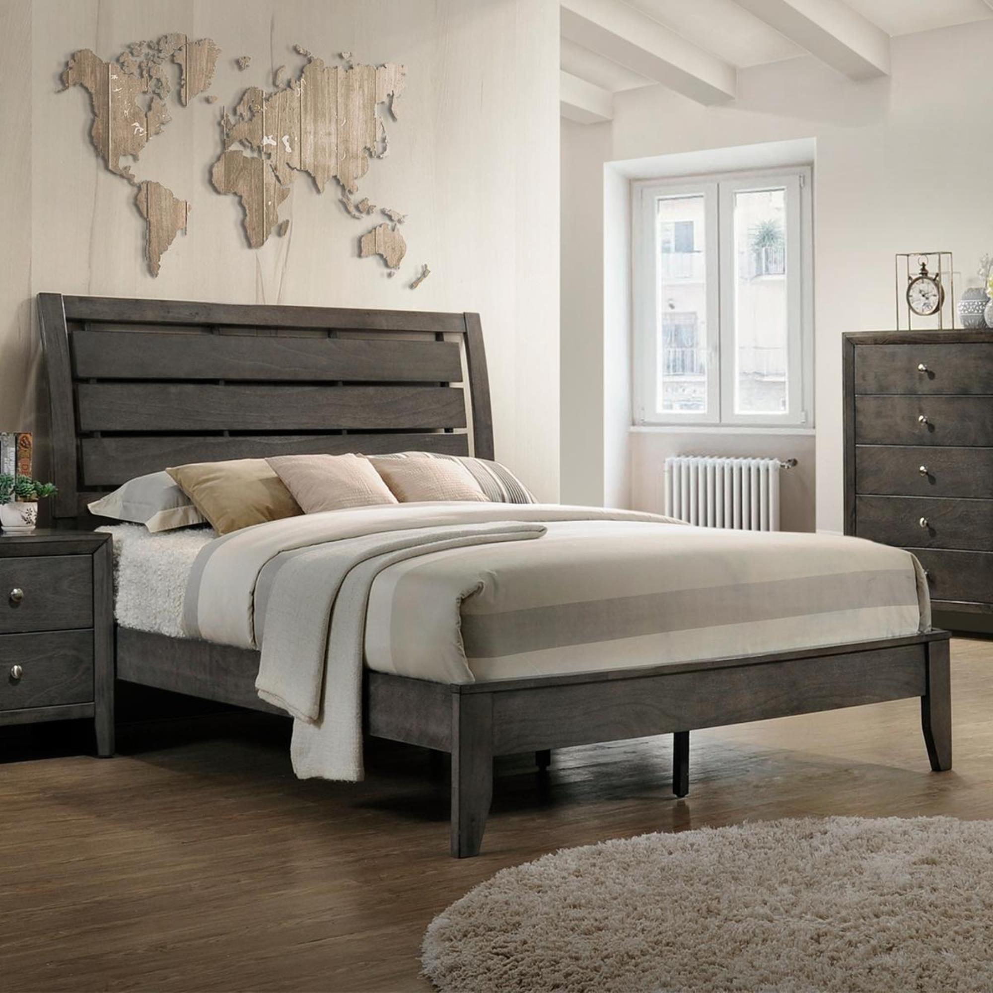 Claremont Evan Full Sleigh Bed in Dark Grey Nebraska Furniture Mart