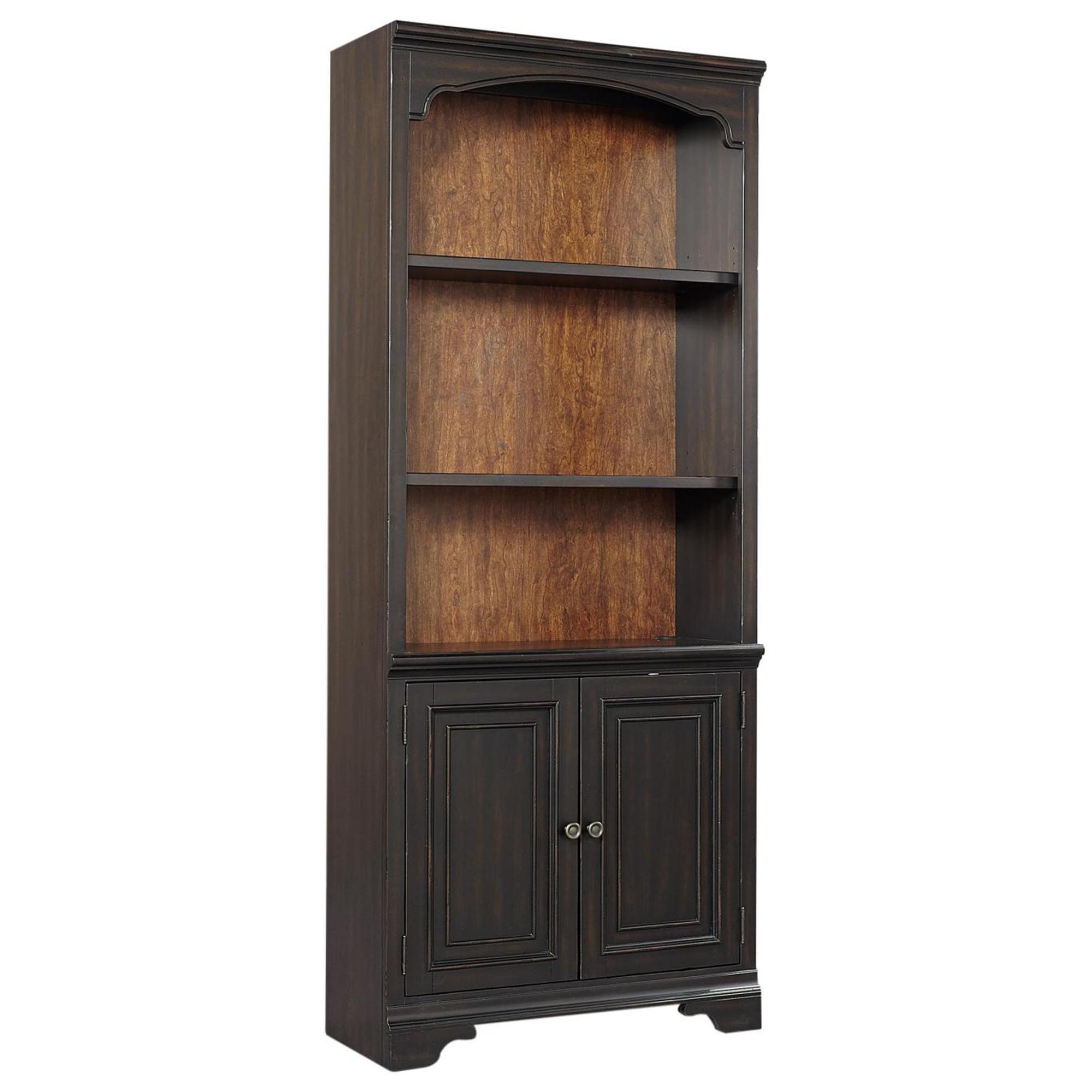 Riva Ridge Hampton Door Bookcase in Black Cherry 1 Door Bookcase only