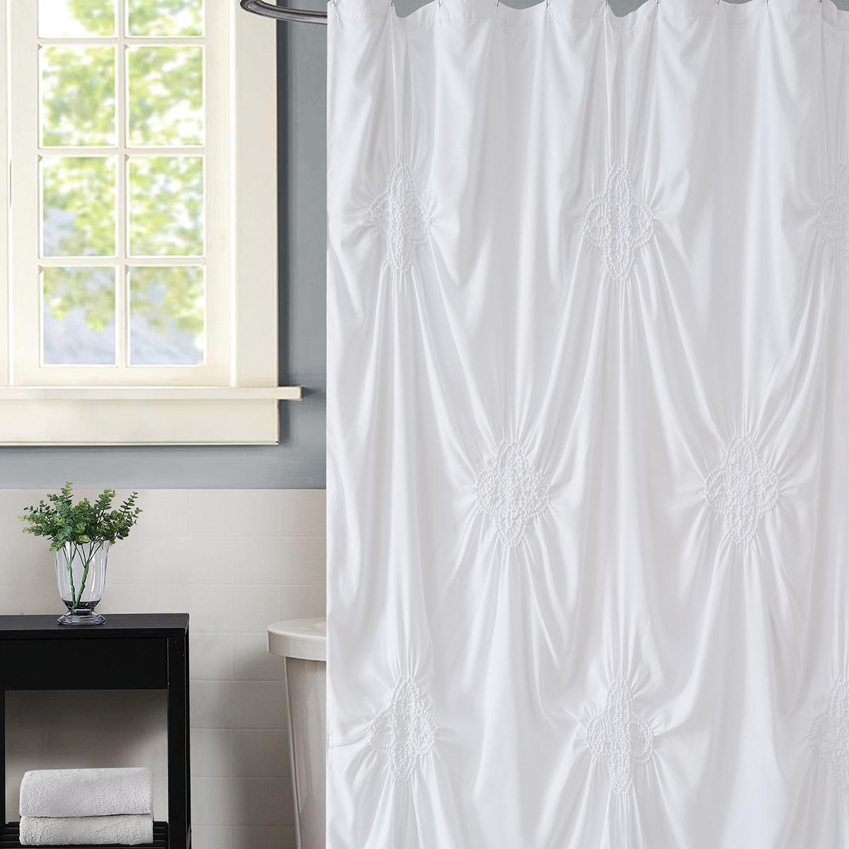 Pem America Christian Siriano Rouched 72" Shower Curtain in
