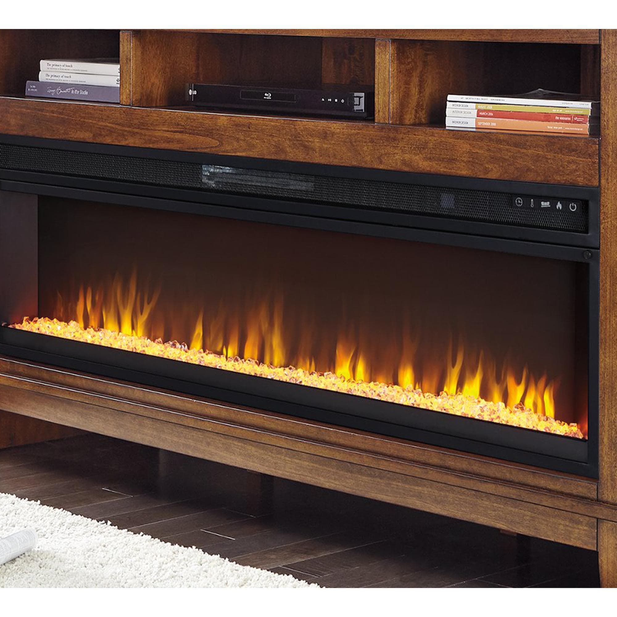 Signature Design by Ashley Wide Fireplace Insert in Black | NFM