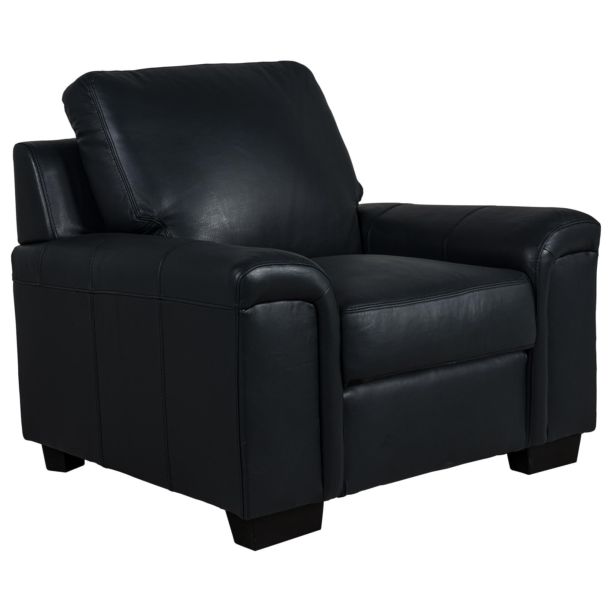 North American Leather Co Icon Leather Arm Chair in Navy NFM