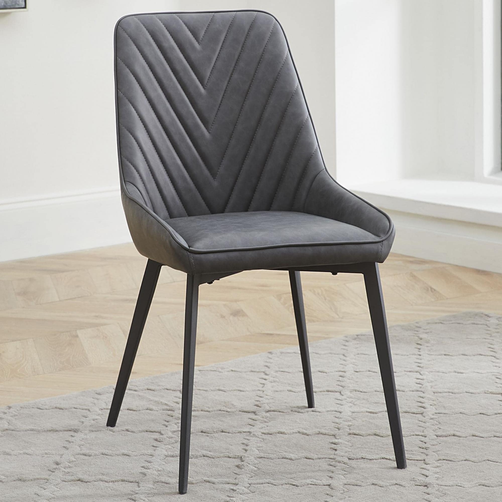 Urban Home Lucia Upholstered Dining Side Chair with Metal Frame in