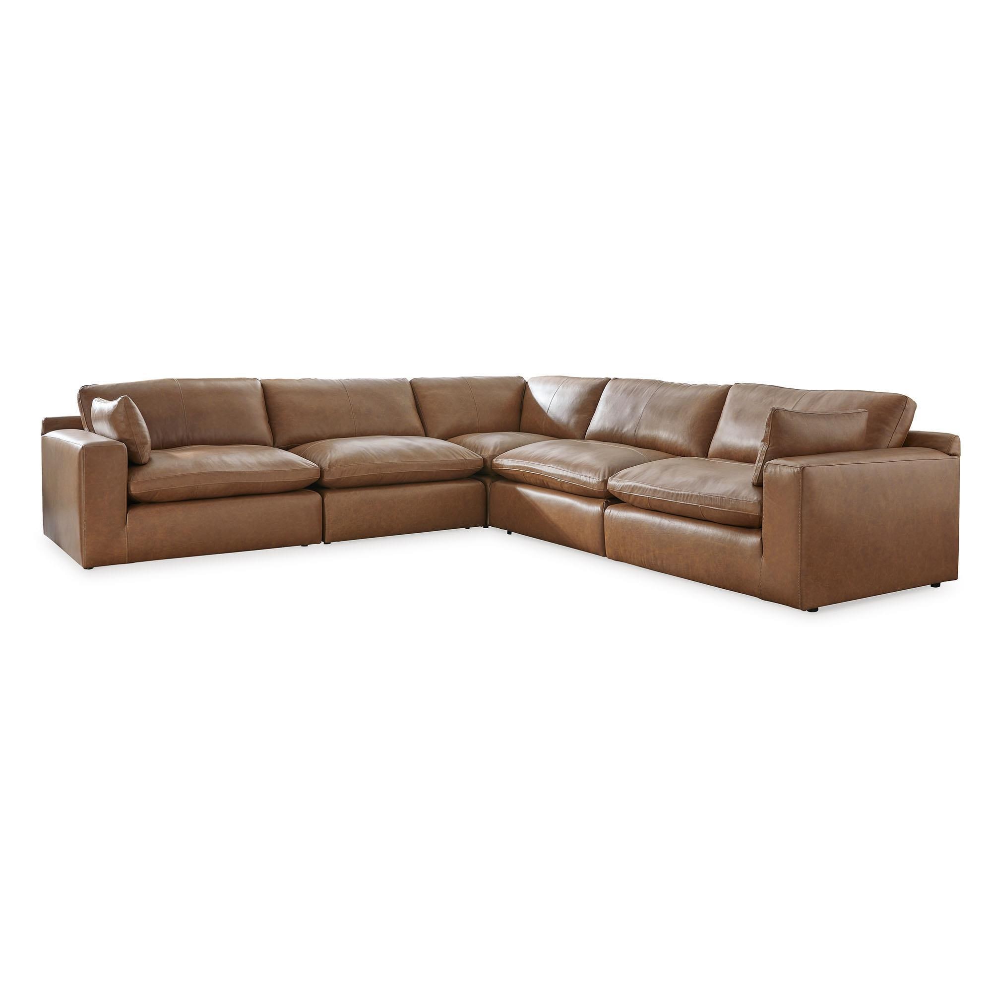 Signature Design by Ashley Emilia 5Piece LShaped Sectional in Caramel