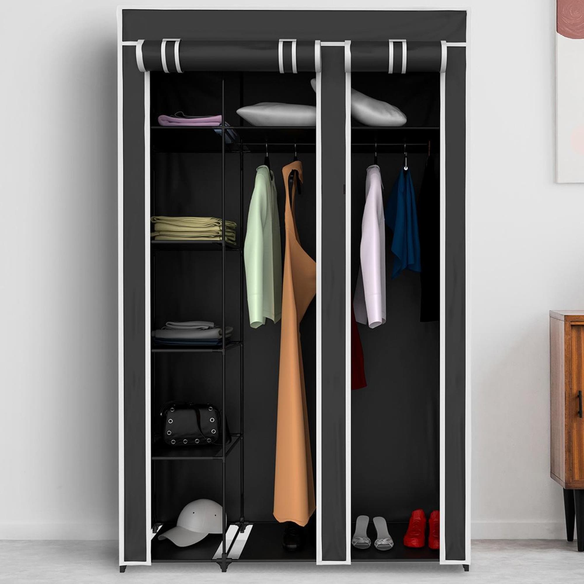 Timberlake Lavish Home Wardrobe Closet Organizer in Black