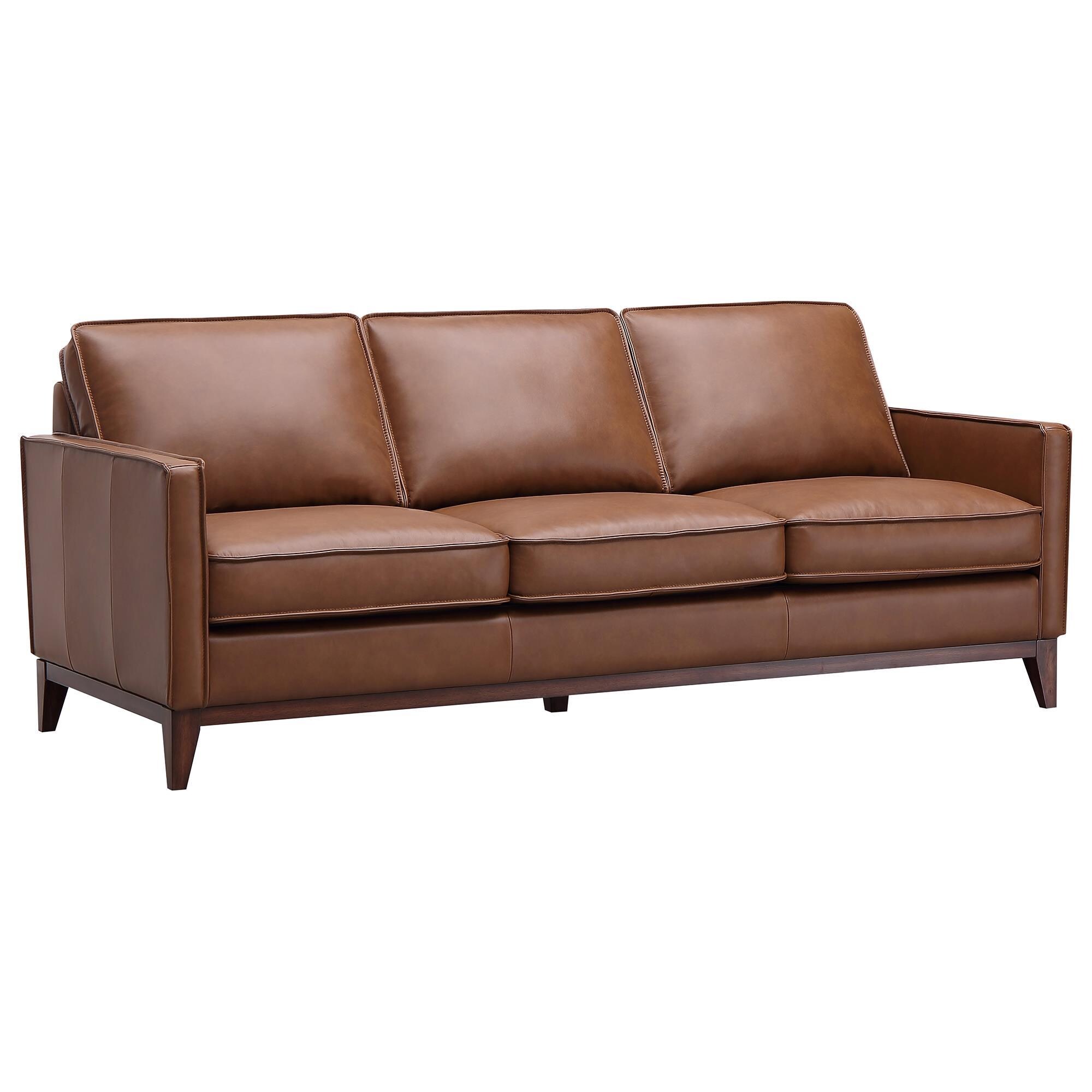 Italiano Furniture Weston Stationary Sofa in Highland Brown | Shop NFM 